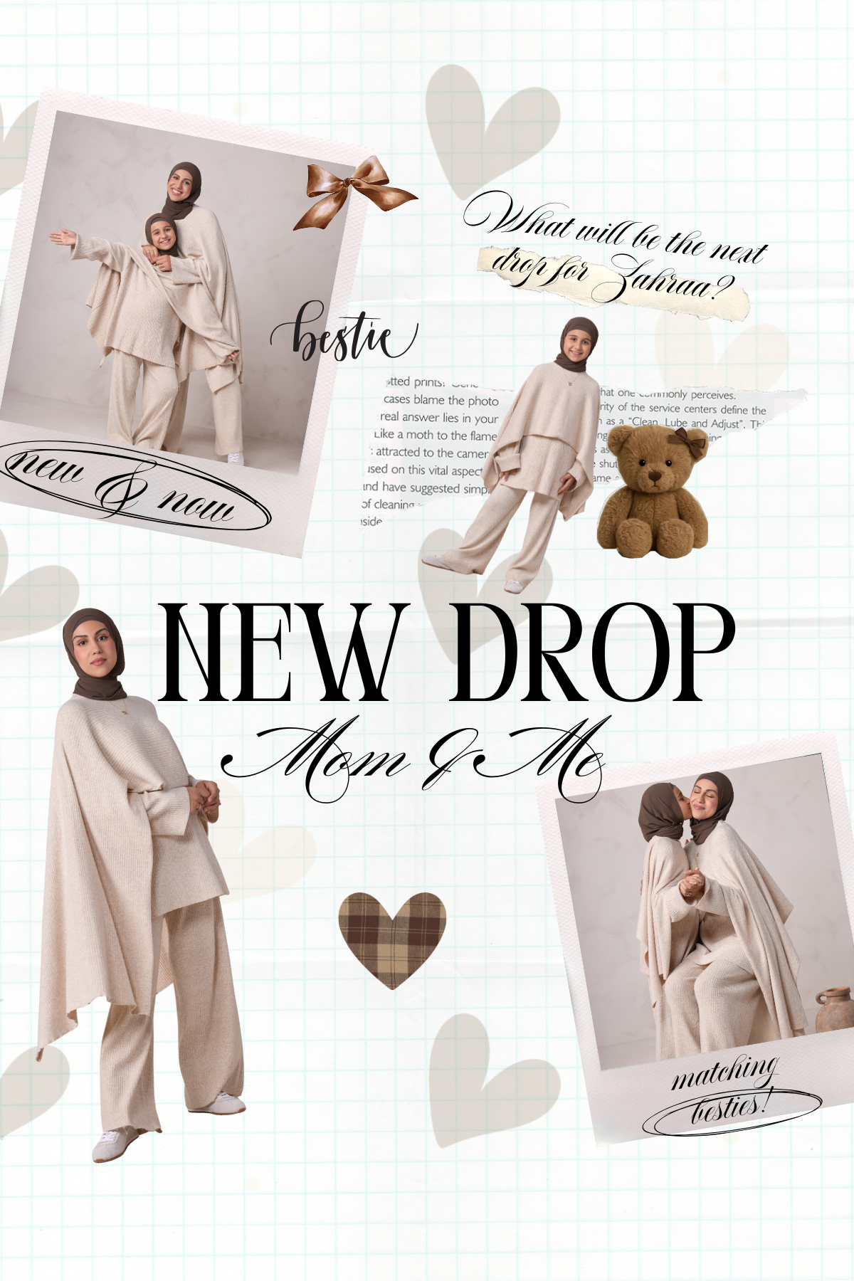 Deniz Knit Matching Set - Almond