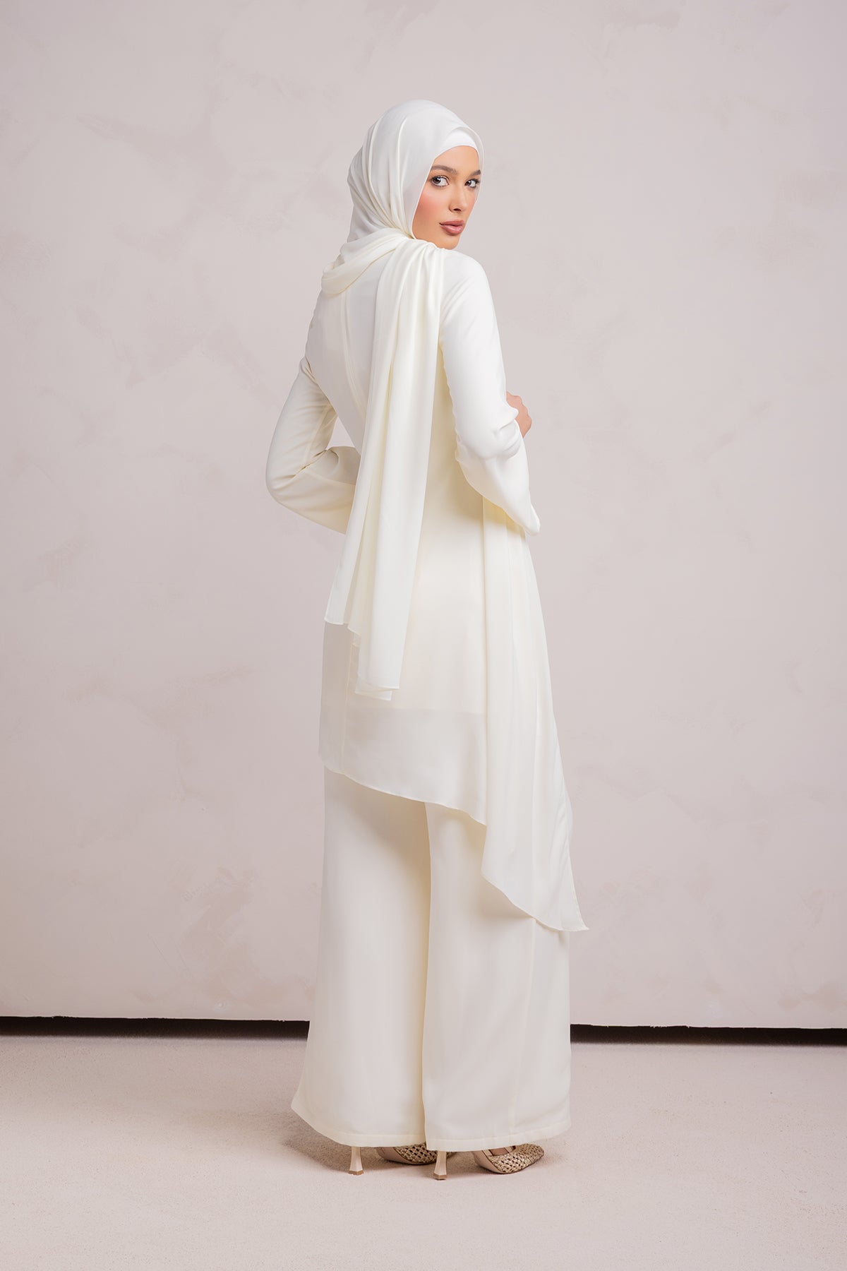 Nada Asymmetrical Tunic & Pant Set - Off White