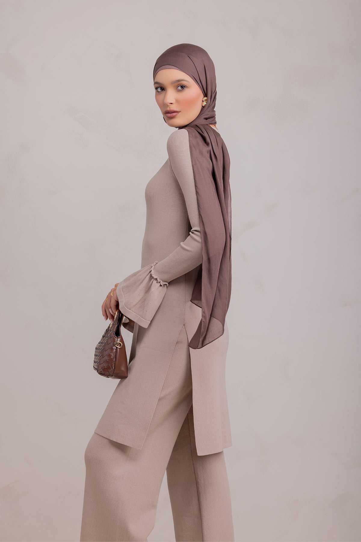 Yusra Knit Pant- Taupe