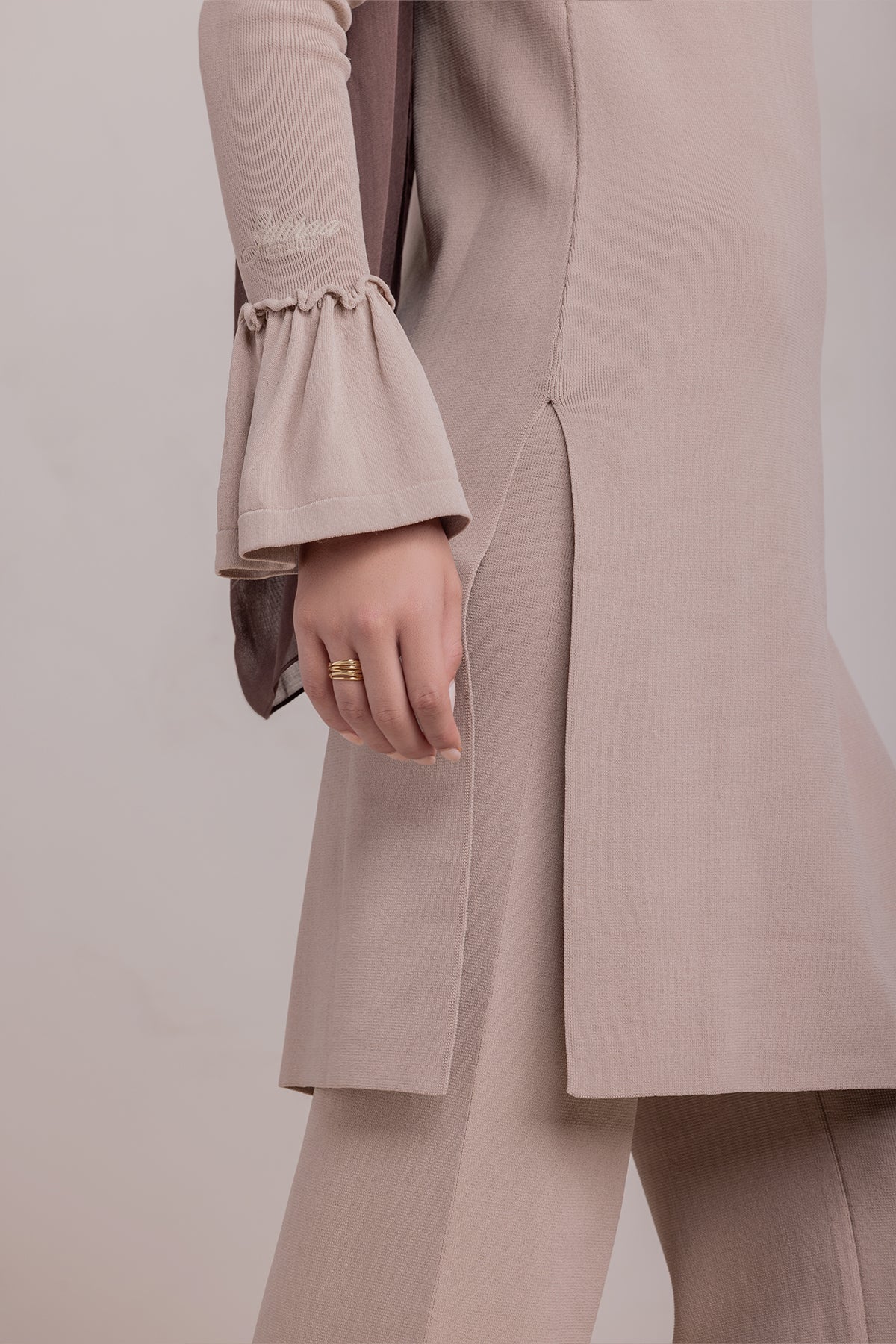 Yusra Knit Pant- Taupe