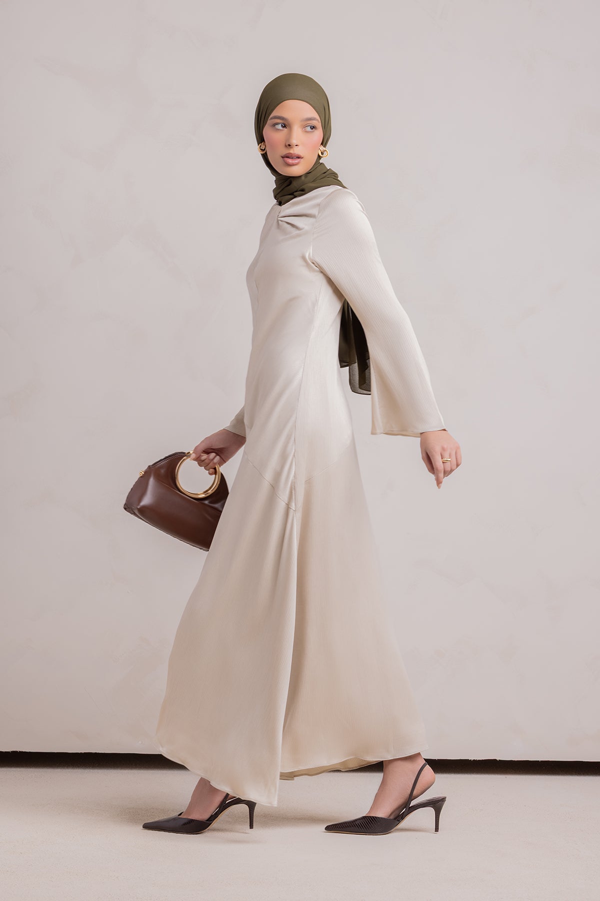 Irva Long Sleeve Maxi Dress-Sandstone