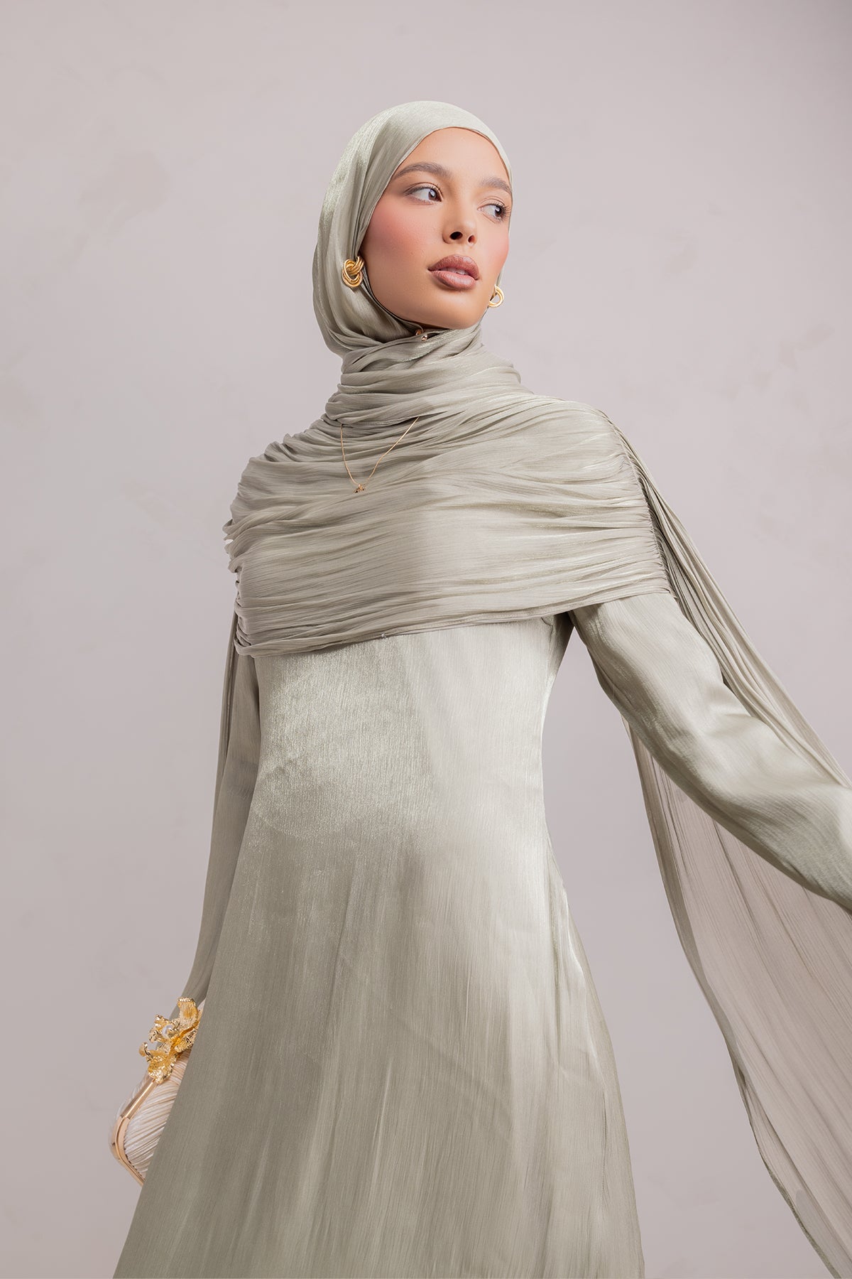 Muna Cape Gown - Eucalyptus Veil