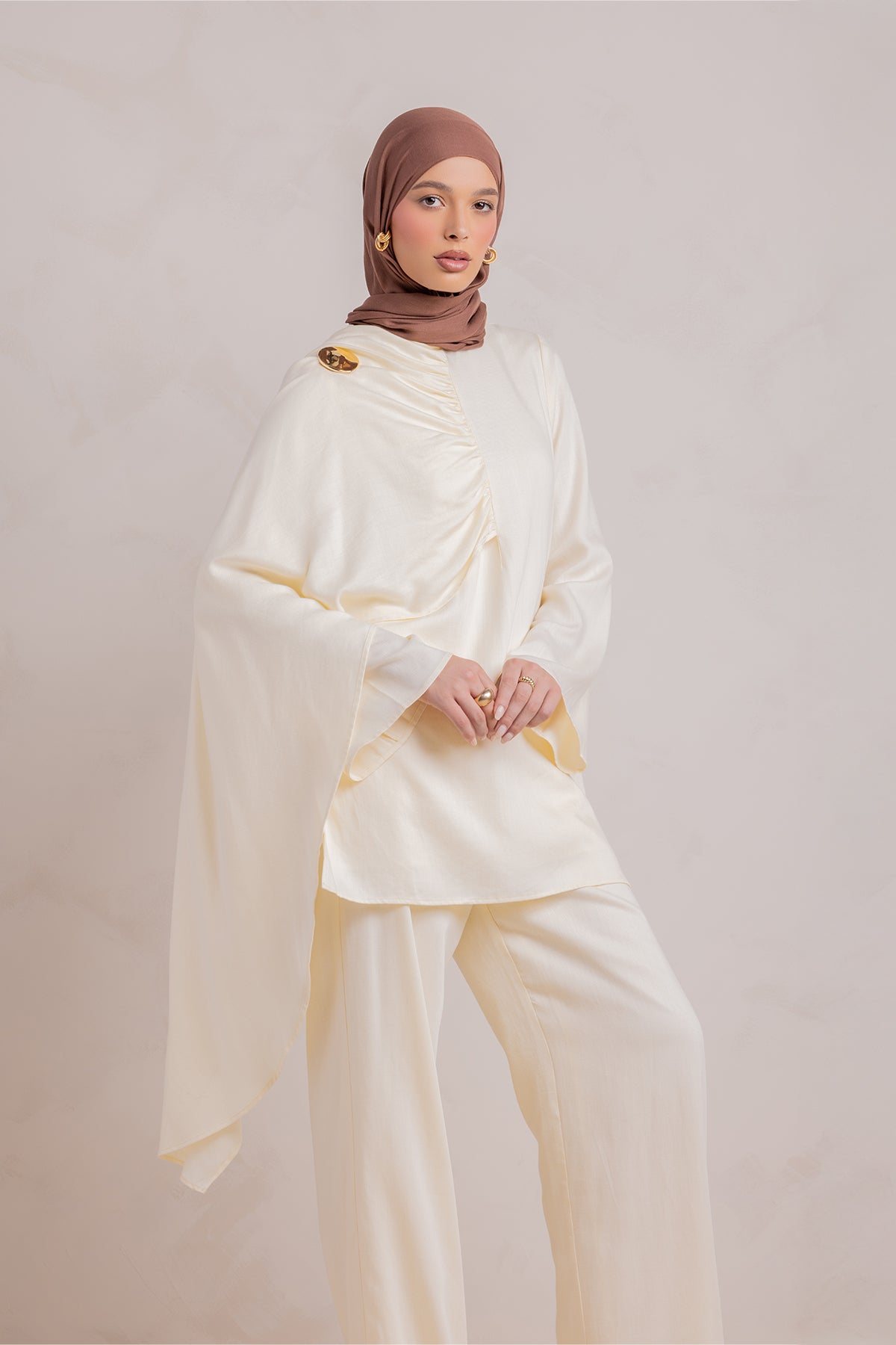 Lauren Cape Tunic - Cream