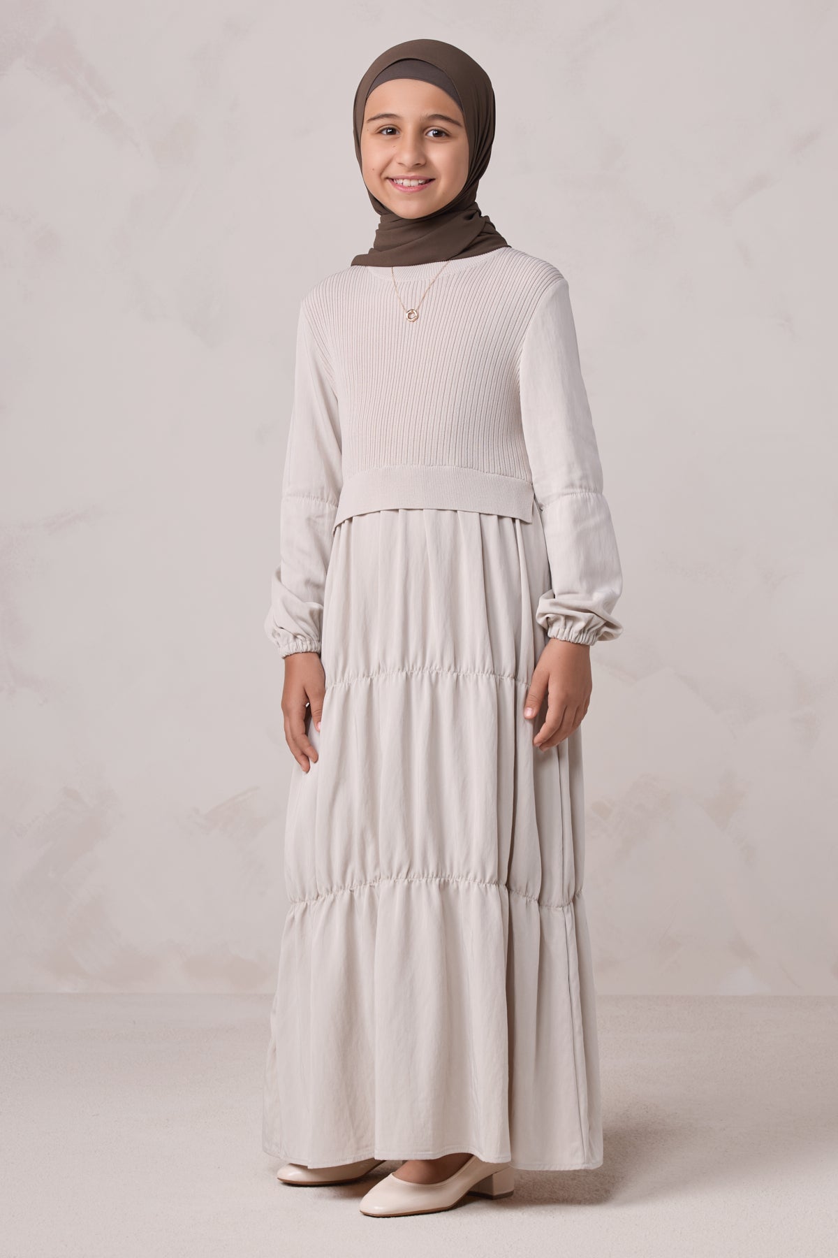 Norhan Everyday Kids Maxi Dress - Beige