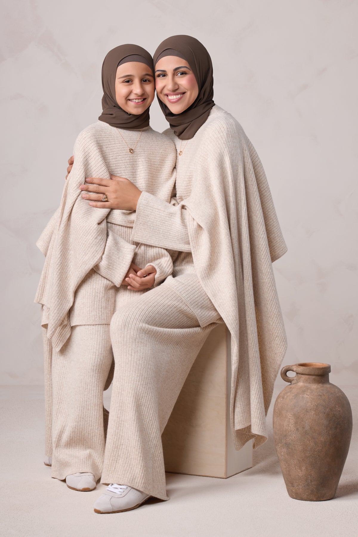 Deniz Kids Knit Matching Set - Almond