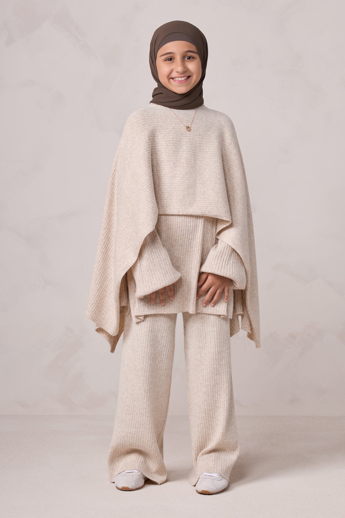 Deniz Kids Knit Matching Set - Almond