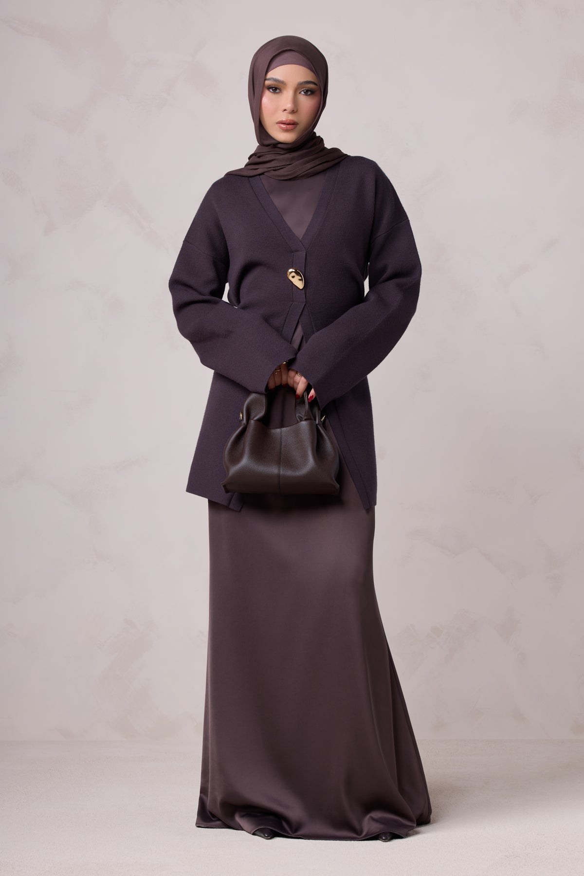 Isabella Matching Knit Satin Set