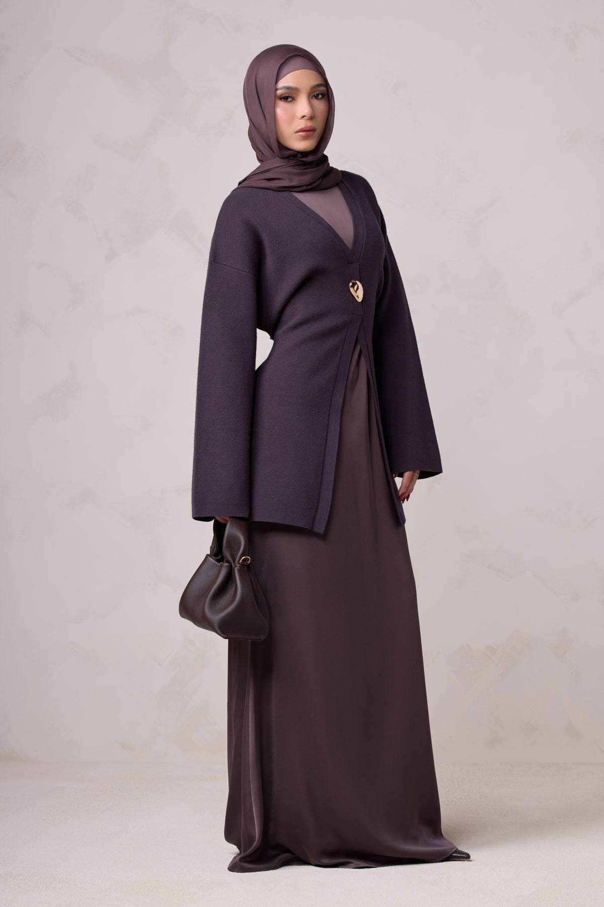 Isabella Matching Knit Satin Set