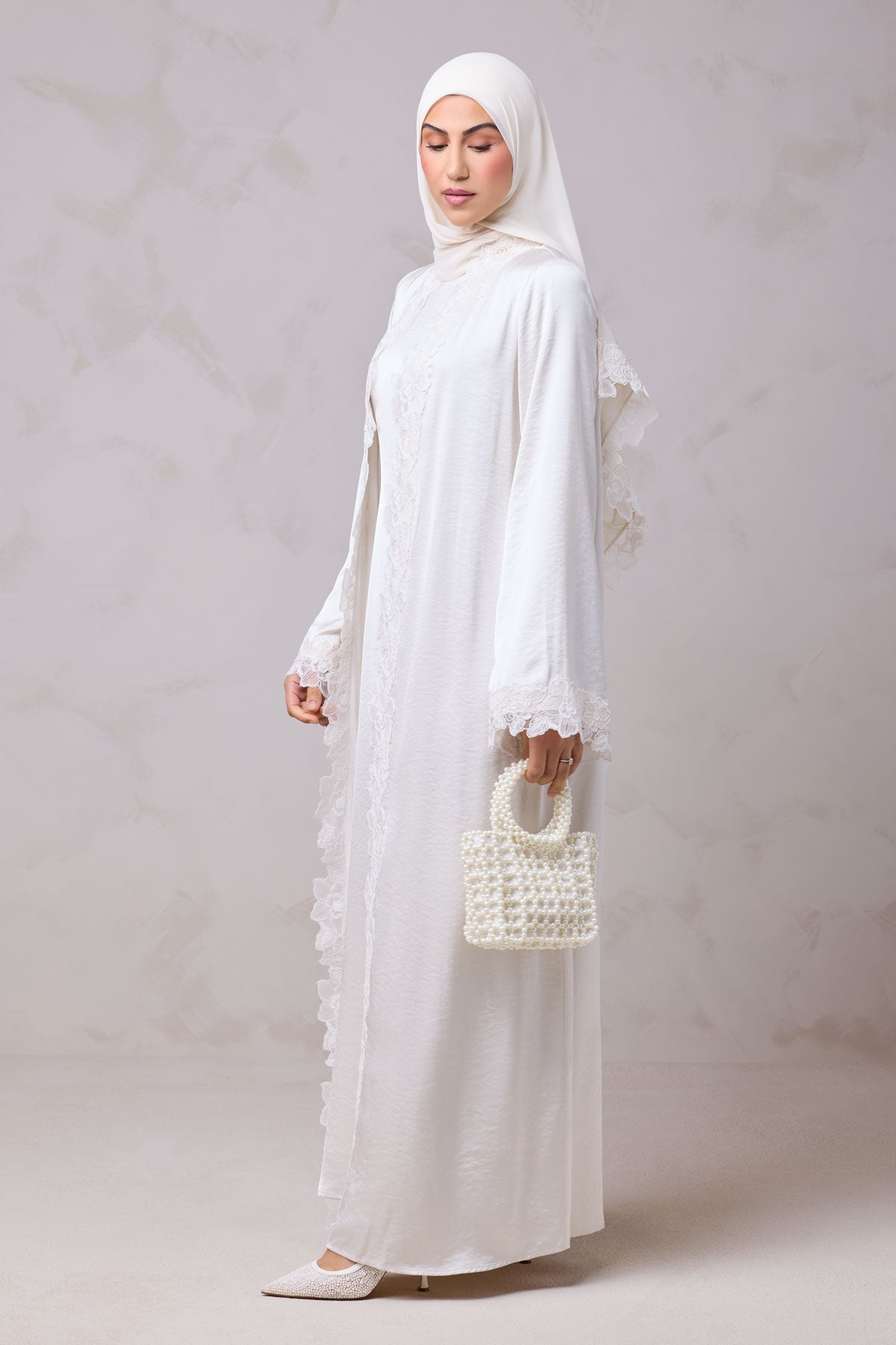 Amani Lace Trim Abaya & Hijab Set