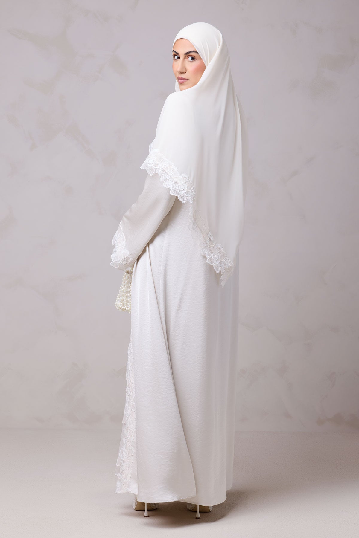 Amani Lace Trim Abaya & Hijab Set