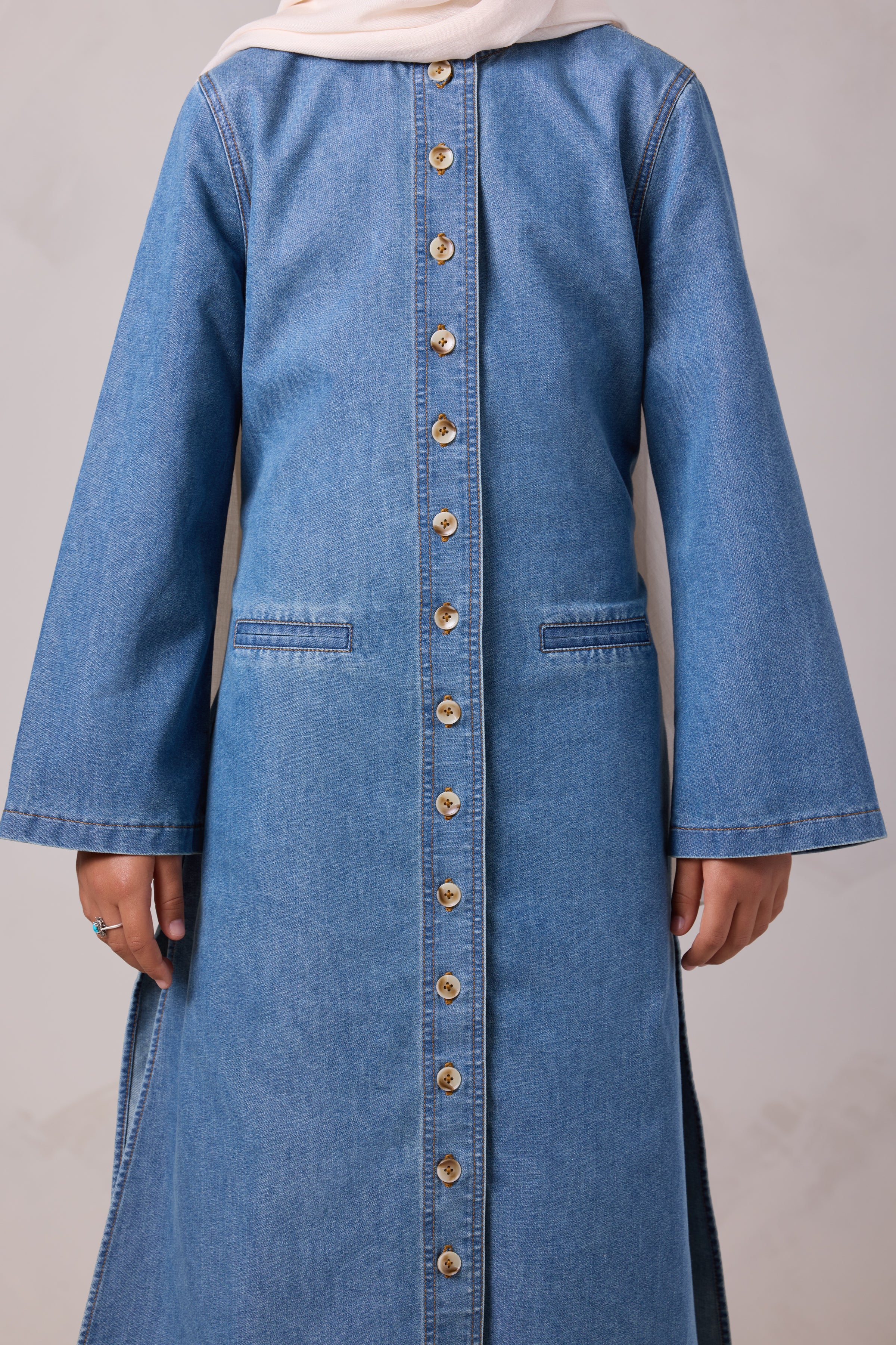 Tasneem Kids Denim Top and Pant Set - Batroun Blue