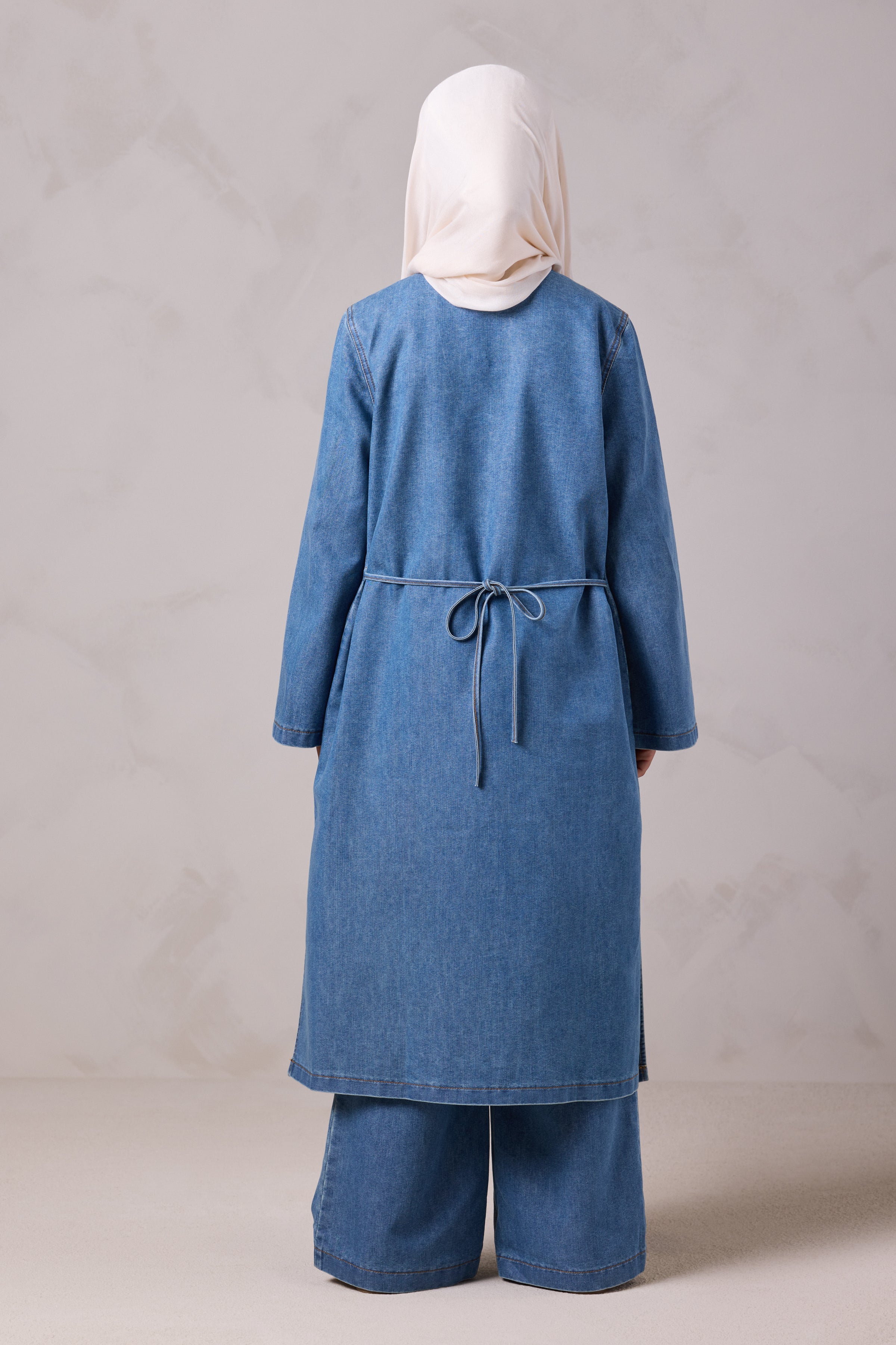 Tasneem Kids Denim Top and Pant Set - Batroun Blue