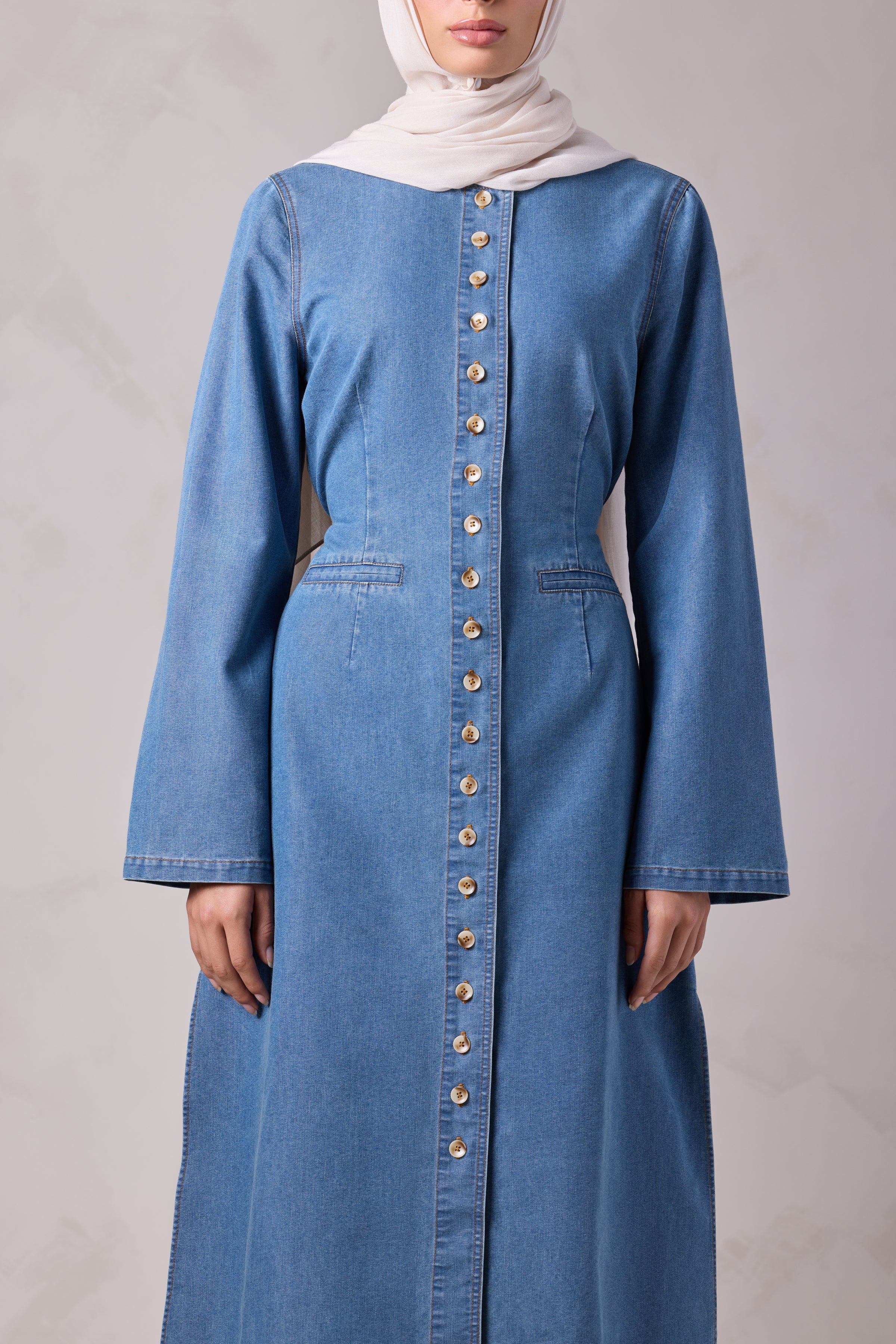 Tasneem Denim Top and Pant Set - Batroun Blue