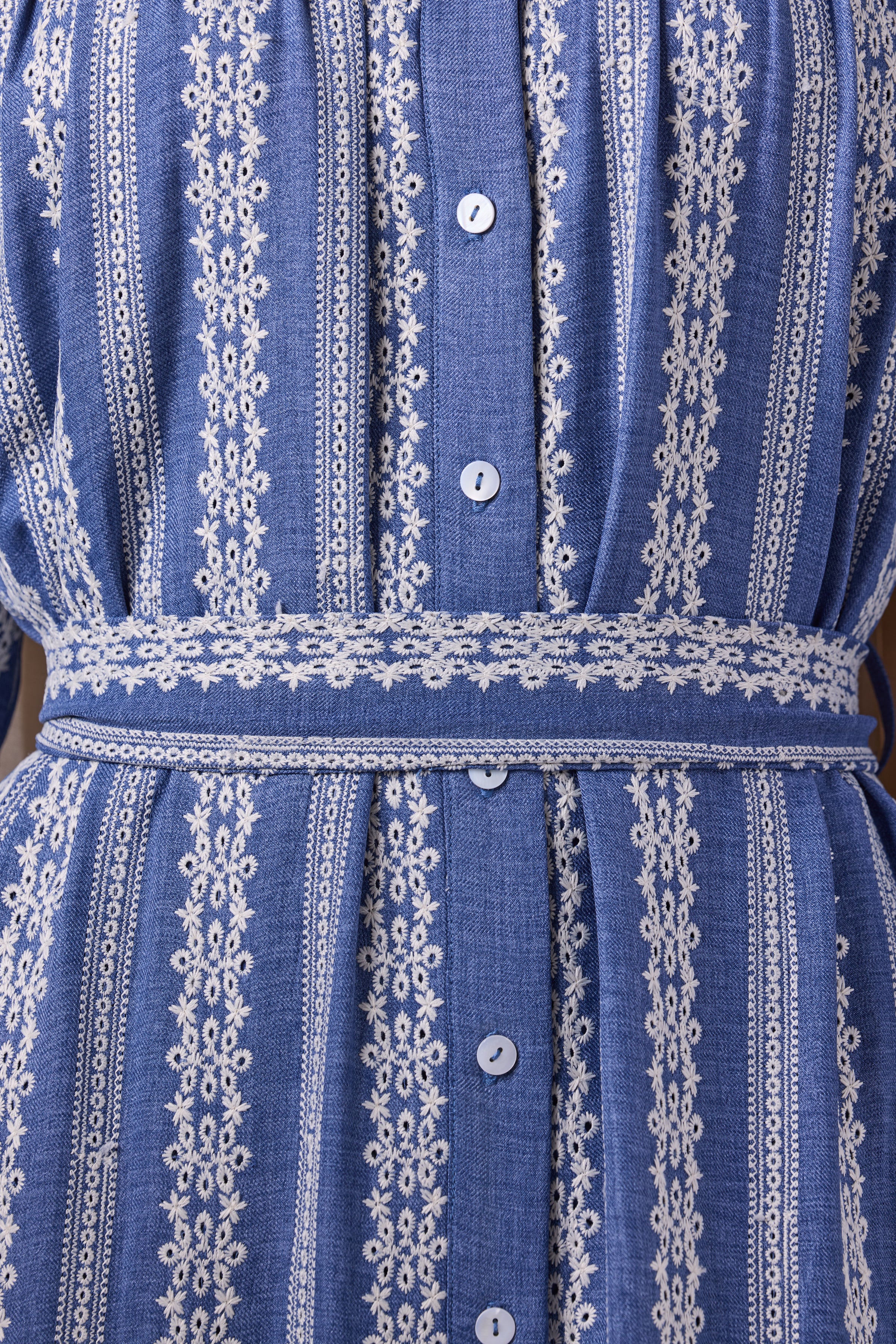 Rukaya Denim Eyelet Maxi Dress - Byblos Thread