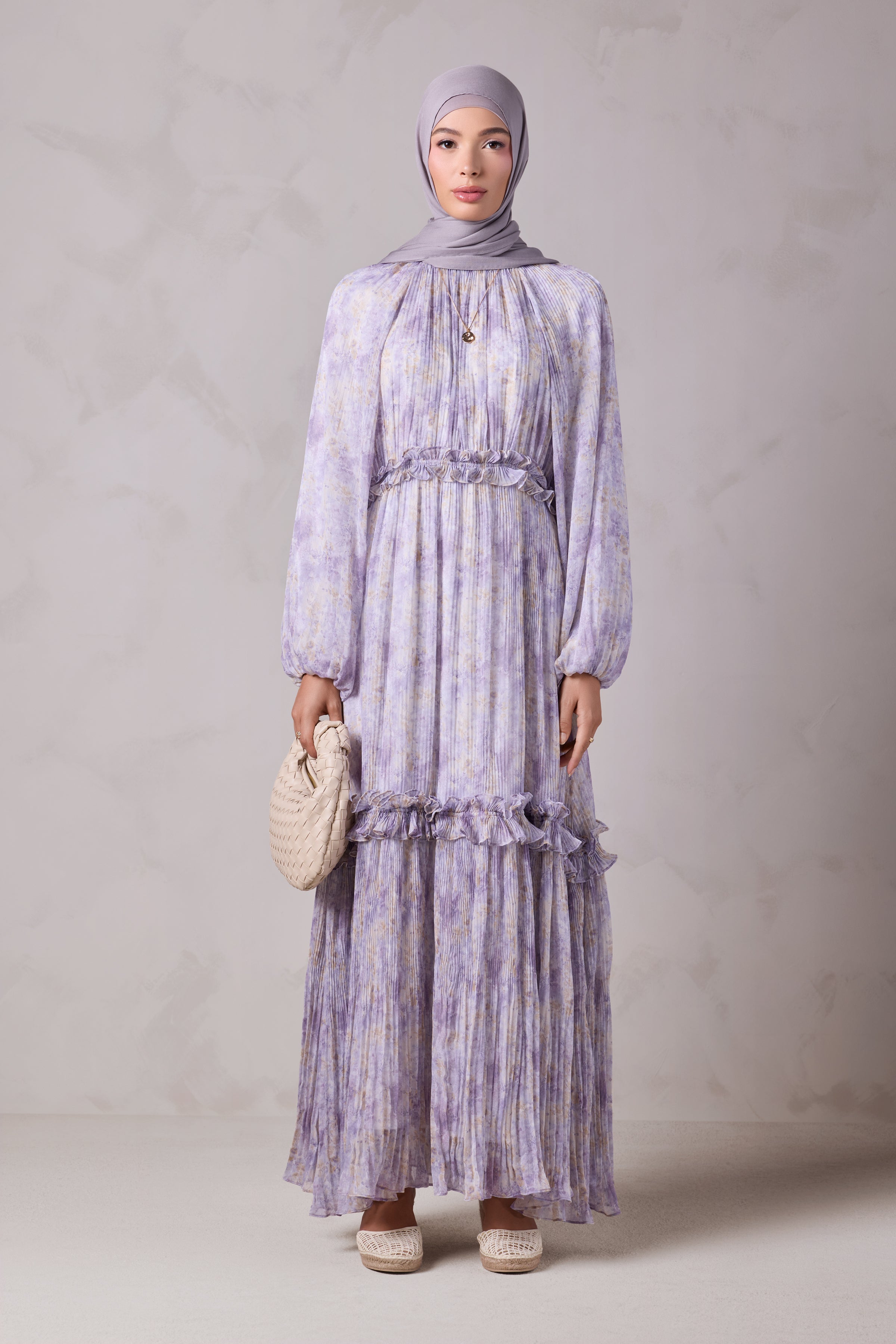 Aiza Pleated Dress - Khuzama Mist