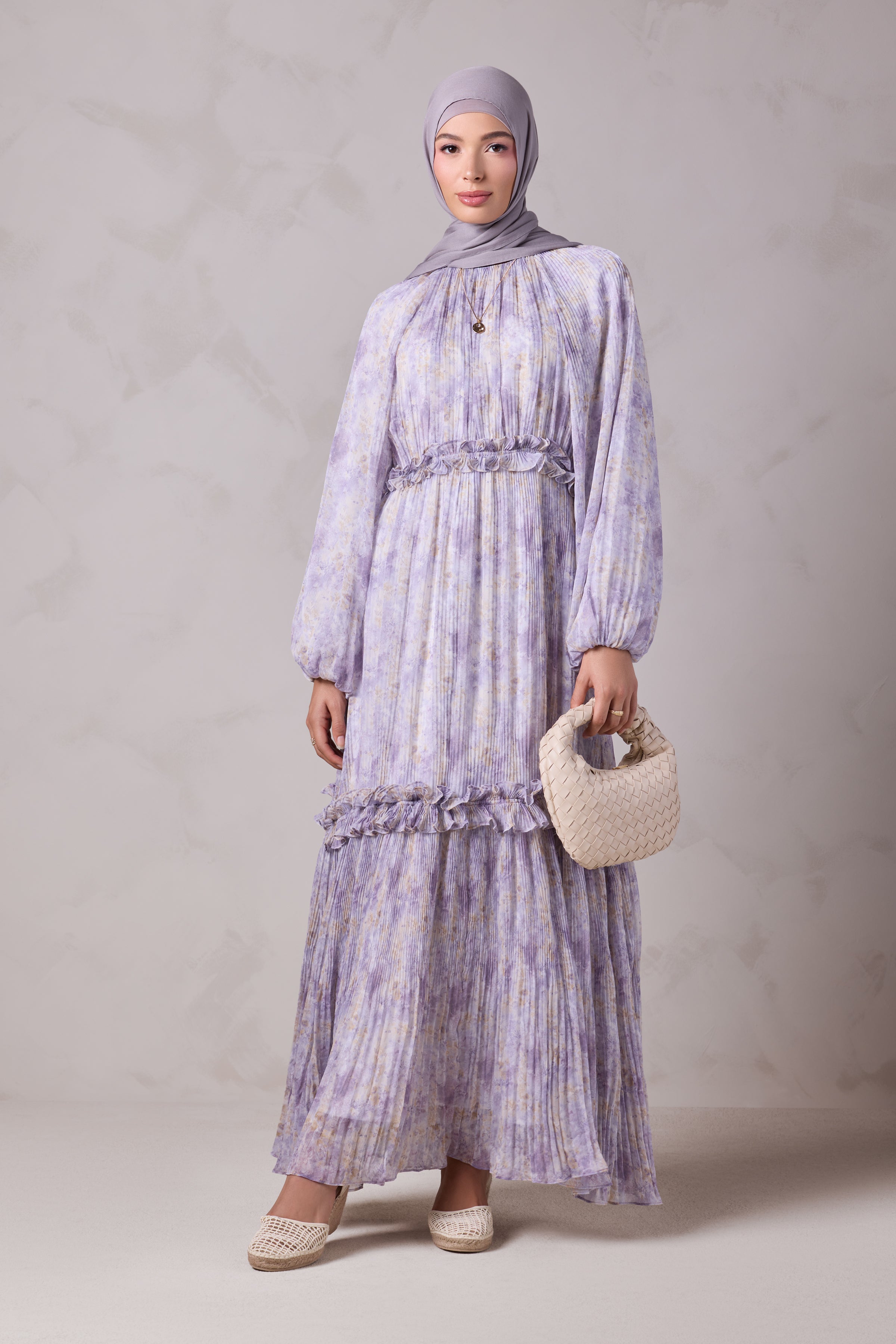 Aiza Pleated Dress - Khuzama Mist