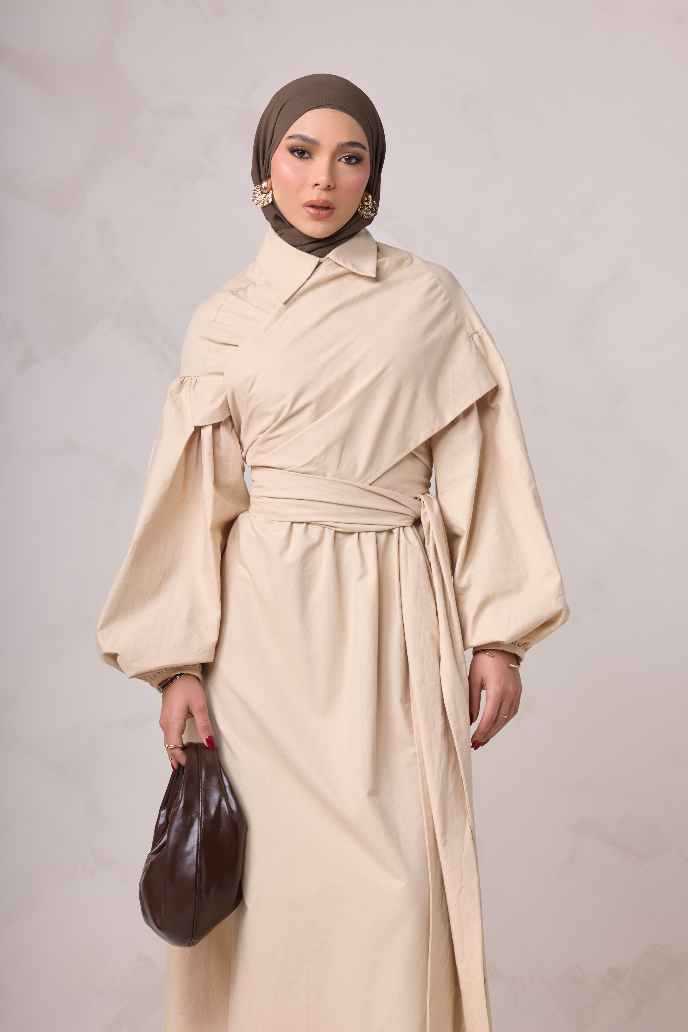 Rahma Tie Wrap Dress - Sand