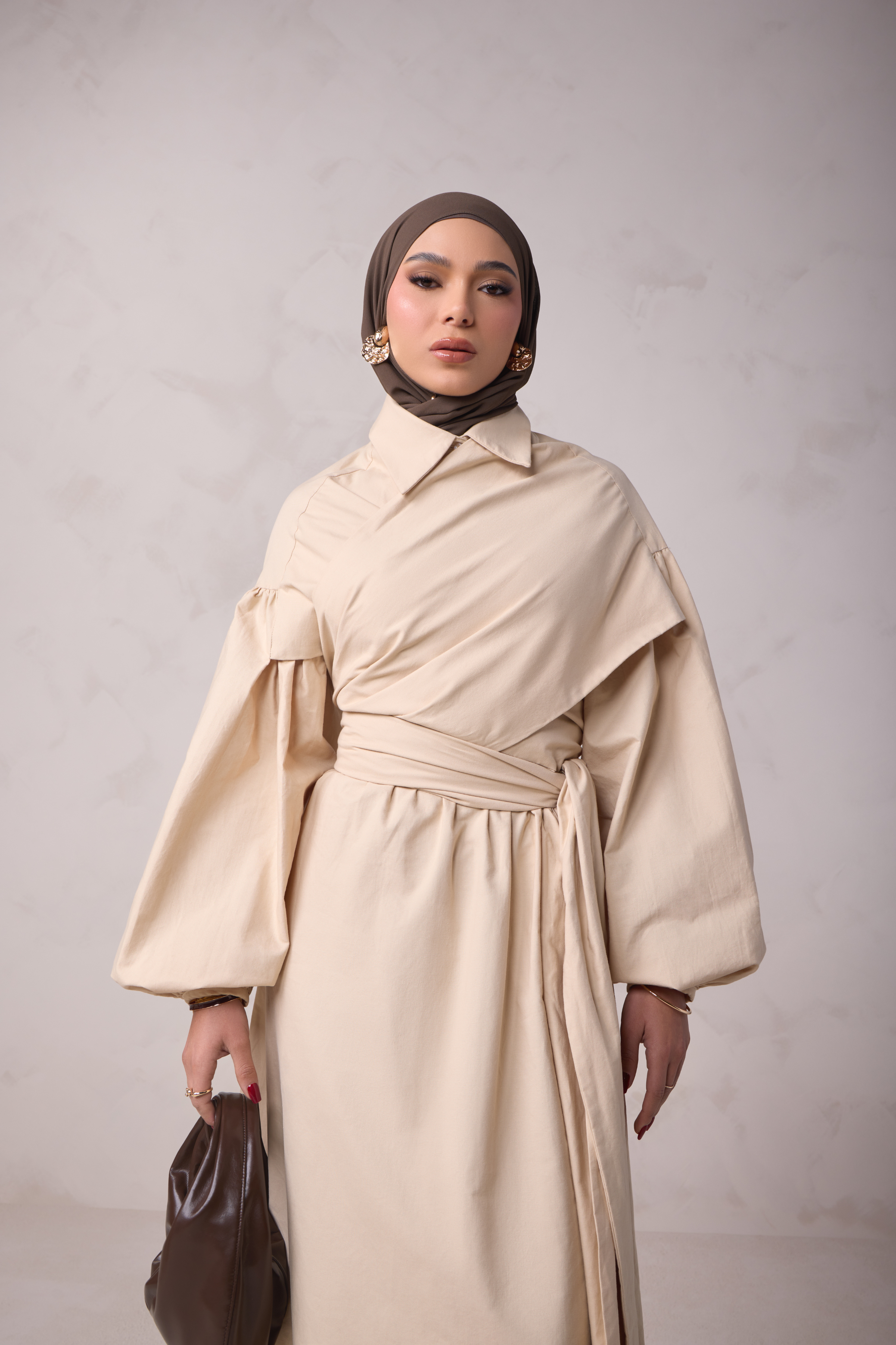 Rahma Tie Wrap Dress - Sand