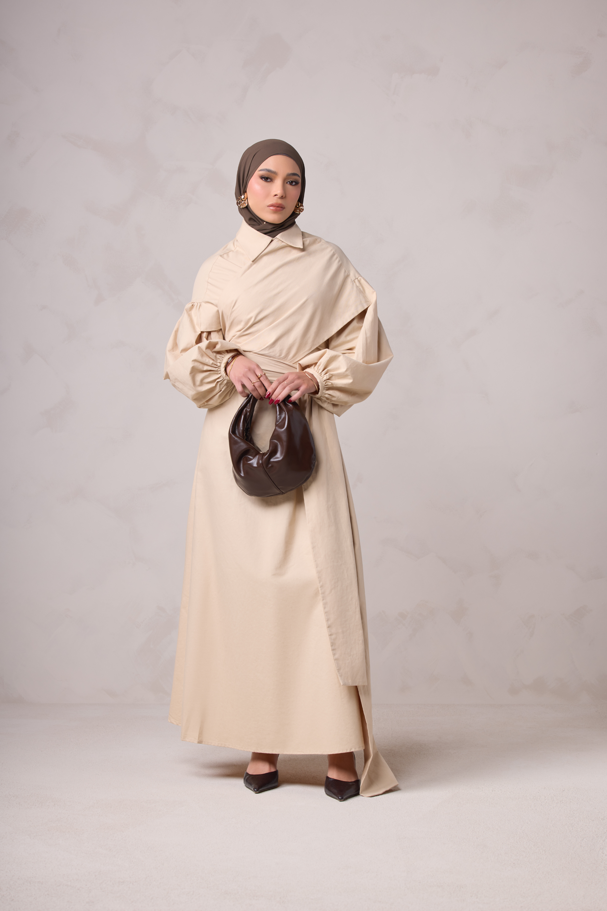 Rahma Tie Wrap Dress - Sand