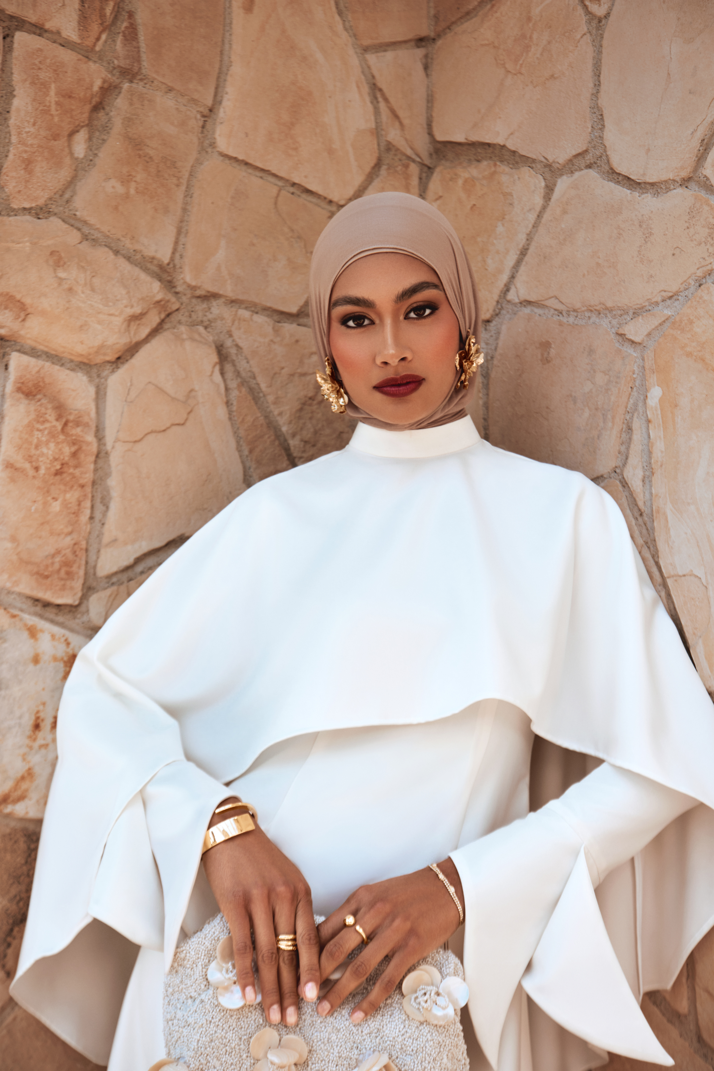 Ari Cape Maxi Gown - Off White