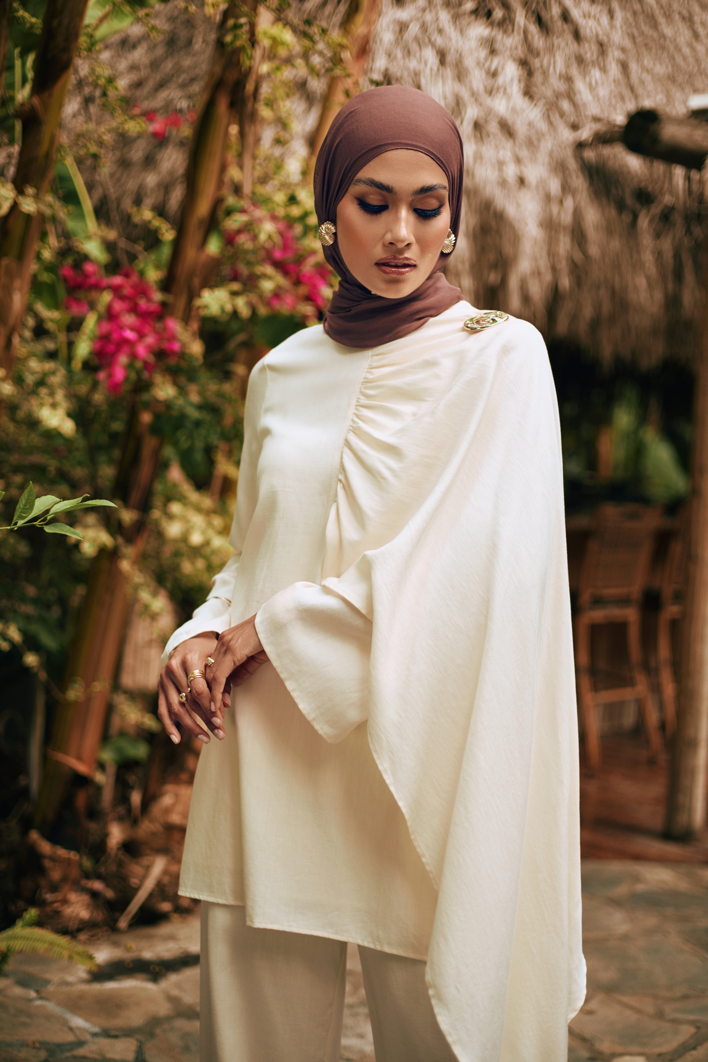 Lauren Cape Tunic - Cream