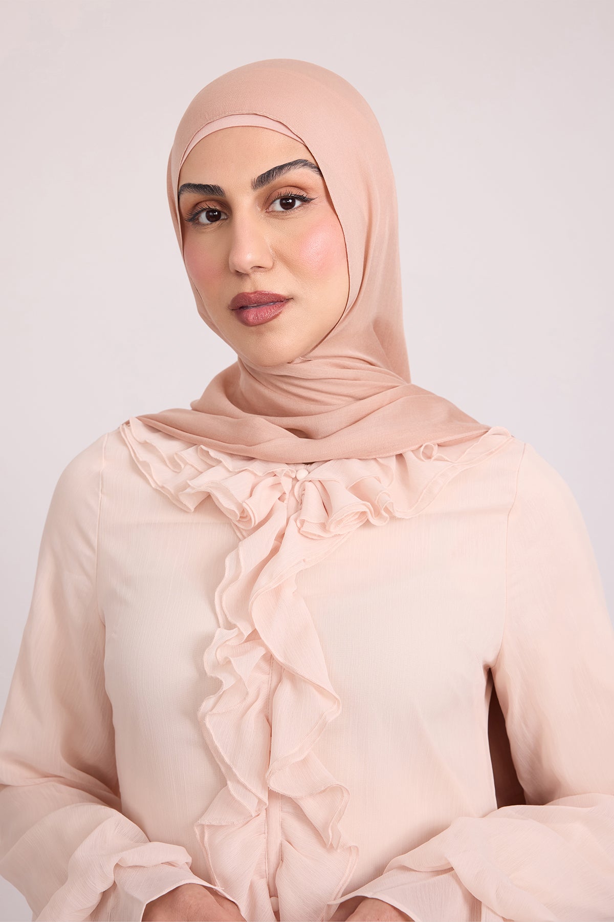 Mira Ruffle Long Sleeve Maxi Dress - Rose