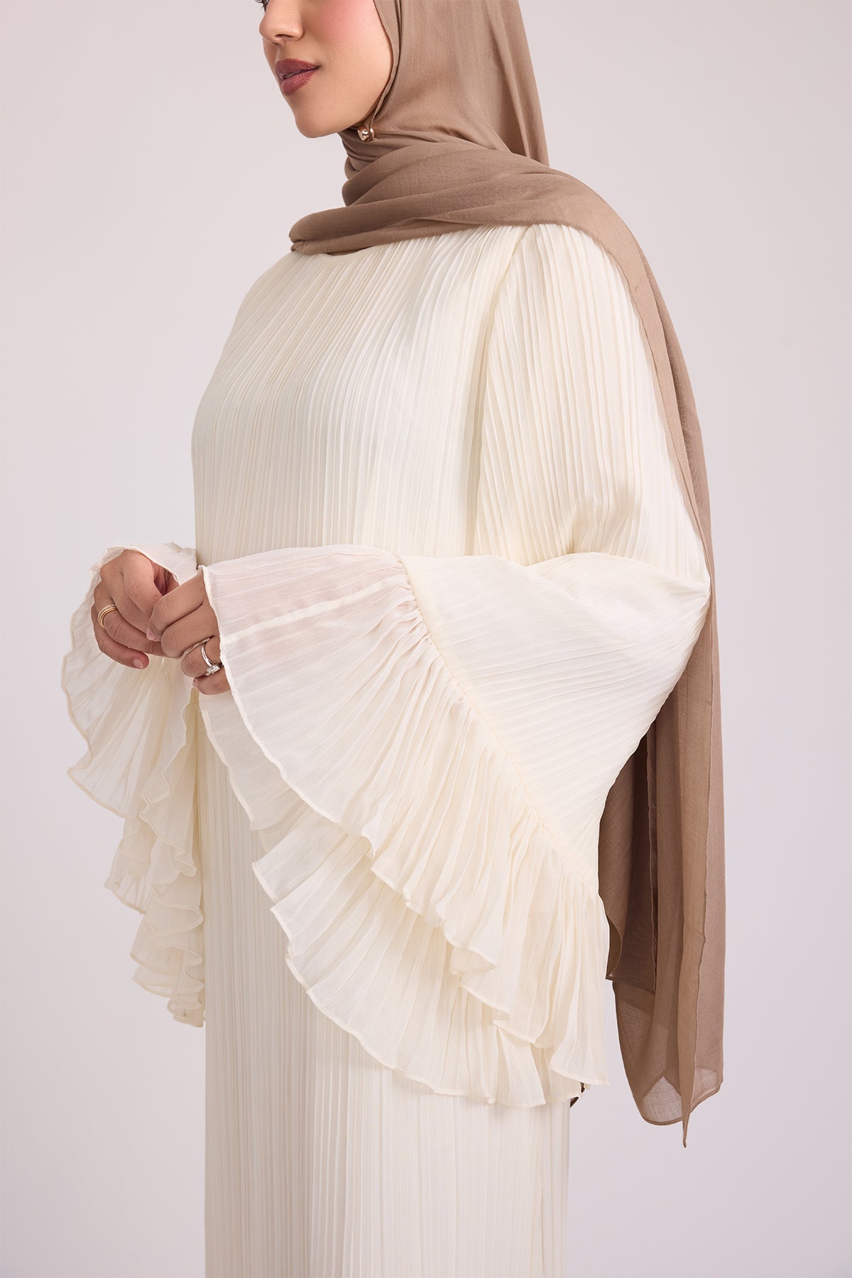 Camille Pleated Maxi Dress - Off White