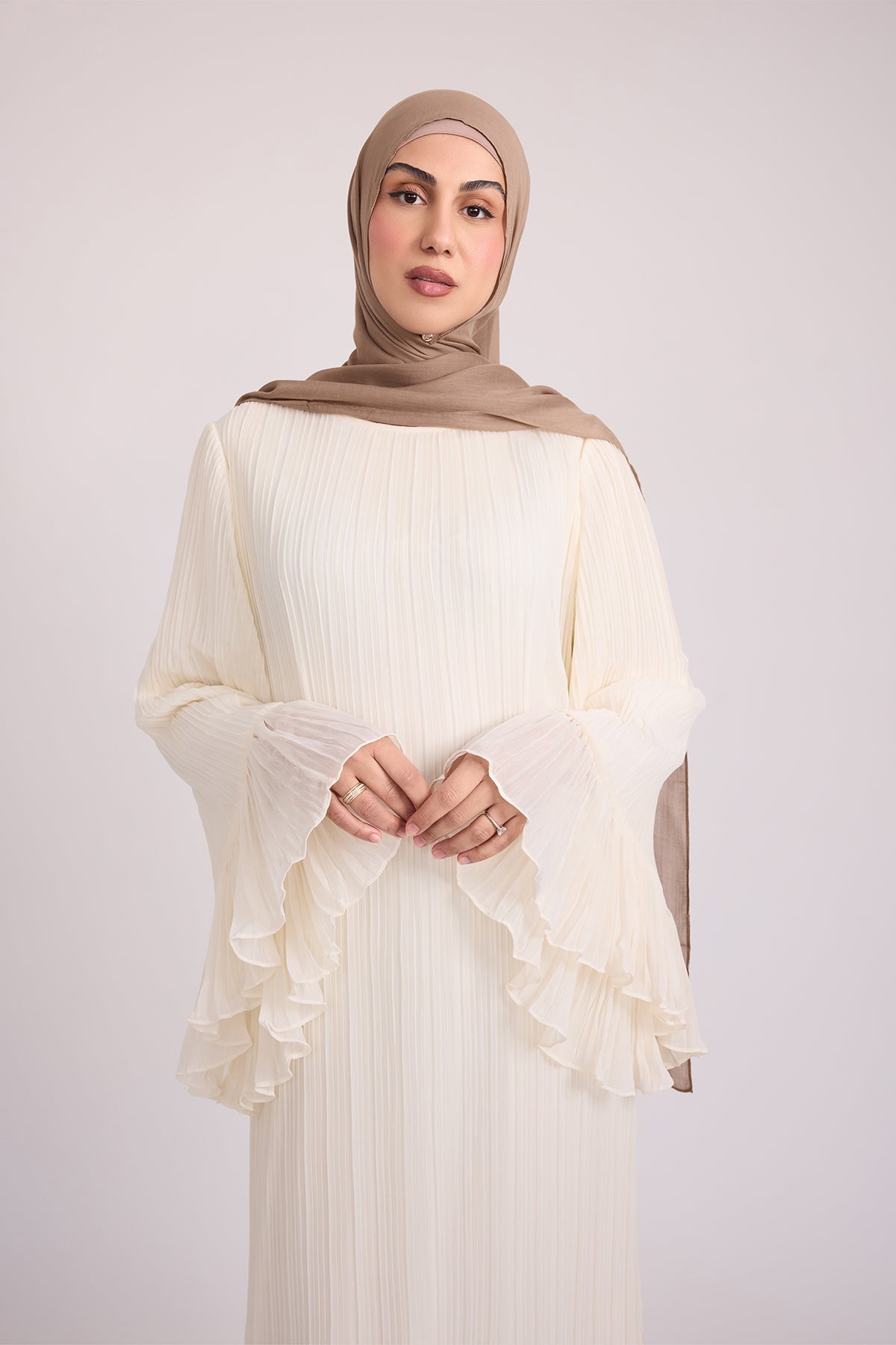 Camille Pleated Maxi Dress - Off White