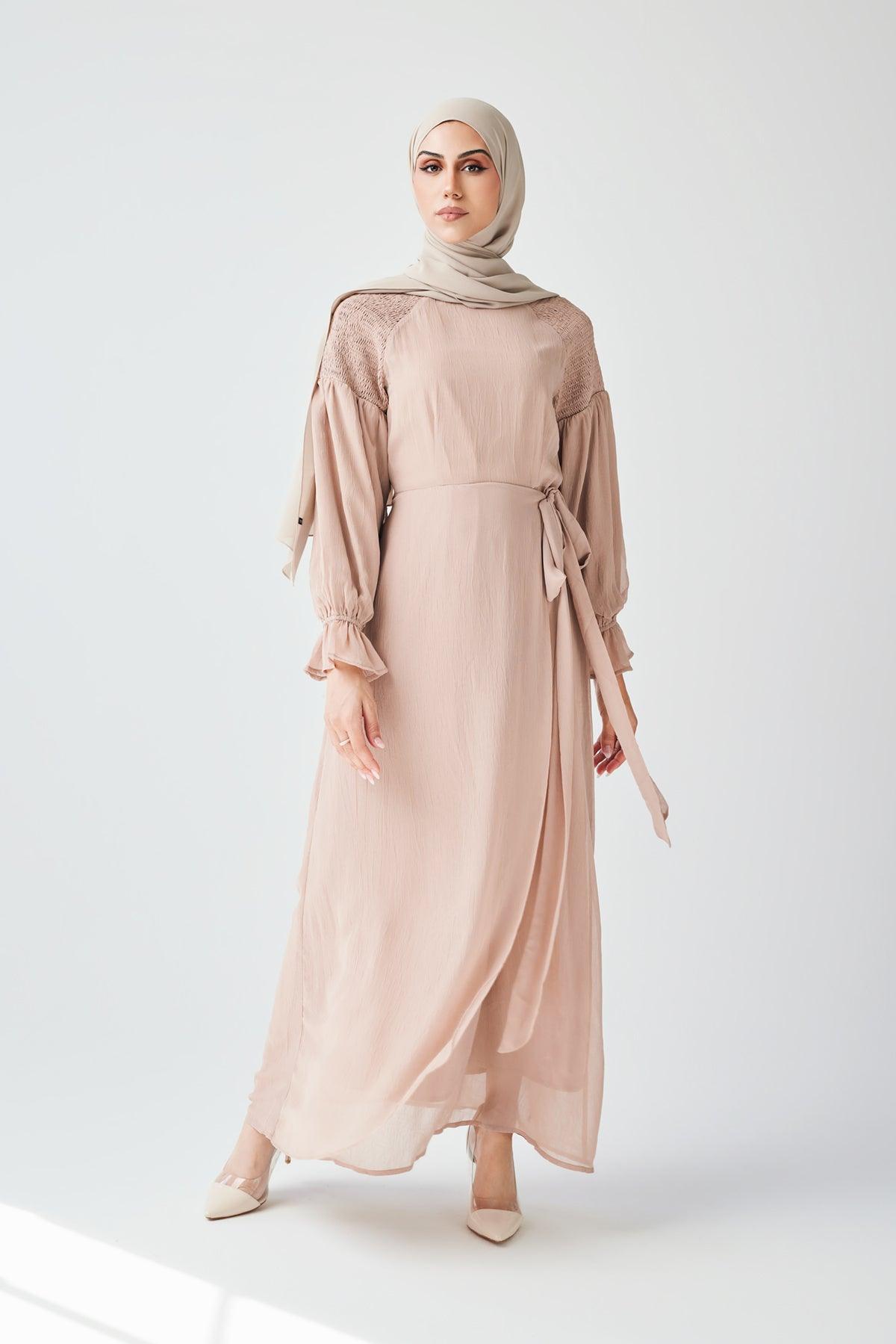 Brianna Tie Wrap Maxi Dress - Sand