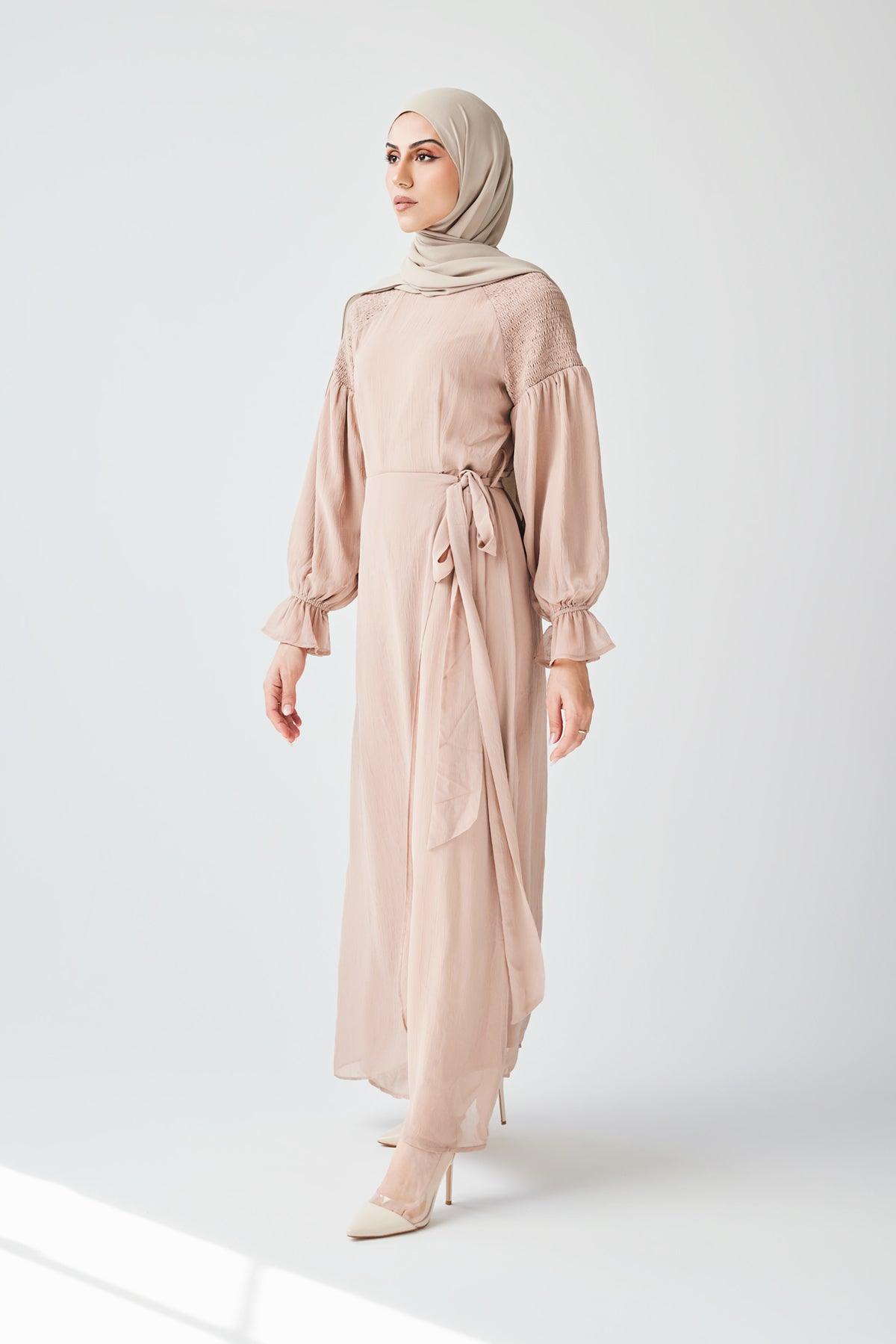 Brianna Tie Wrap Maxi Dress - Sand