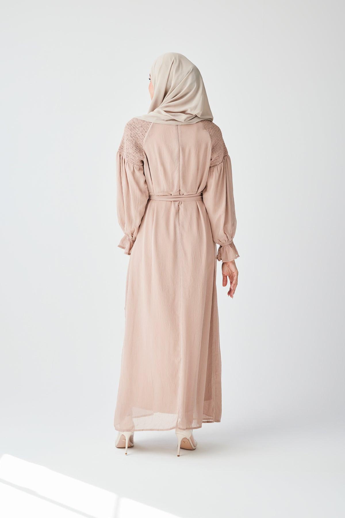 Brianna Tie Wrap Maxi Dress - Sand