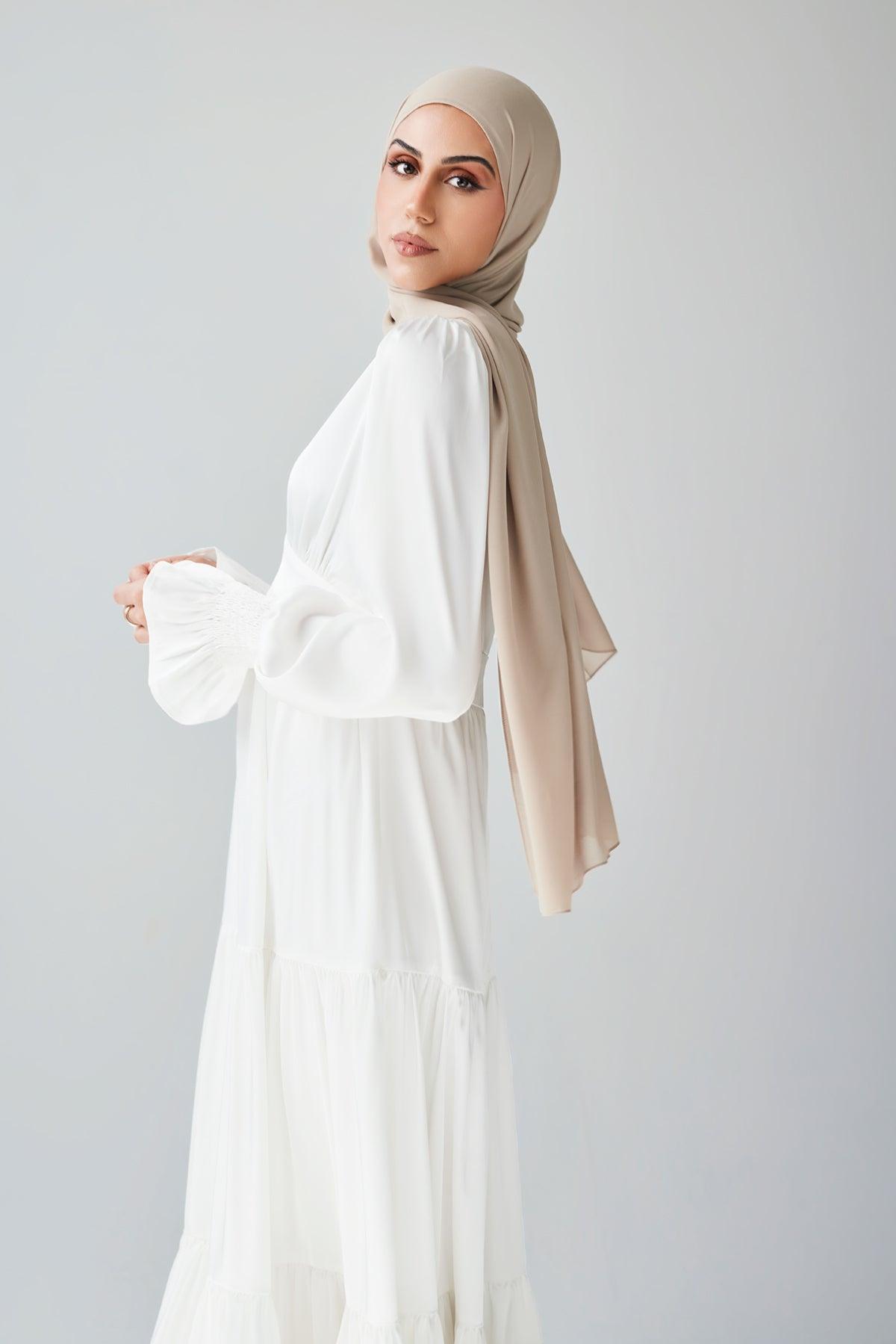 Milena Tiered Smock Maxi Dress - White