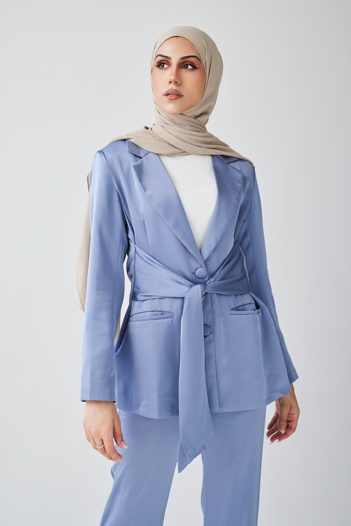 Adele Tie Waist Blazer - Jade