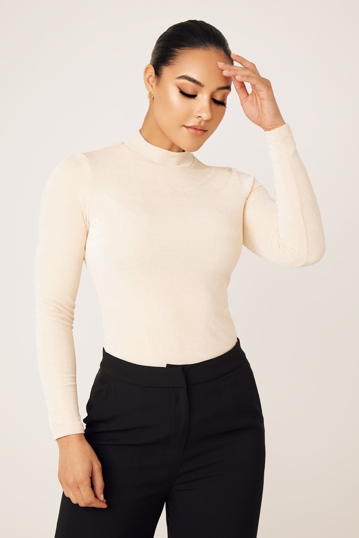 Camile Long Sleeve Body Shirt-Modest Nude - Zahraa The Label