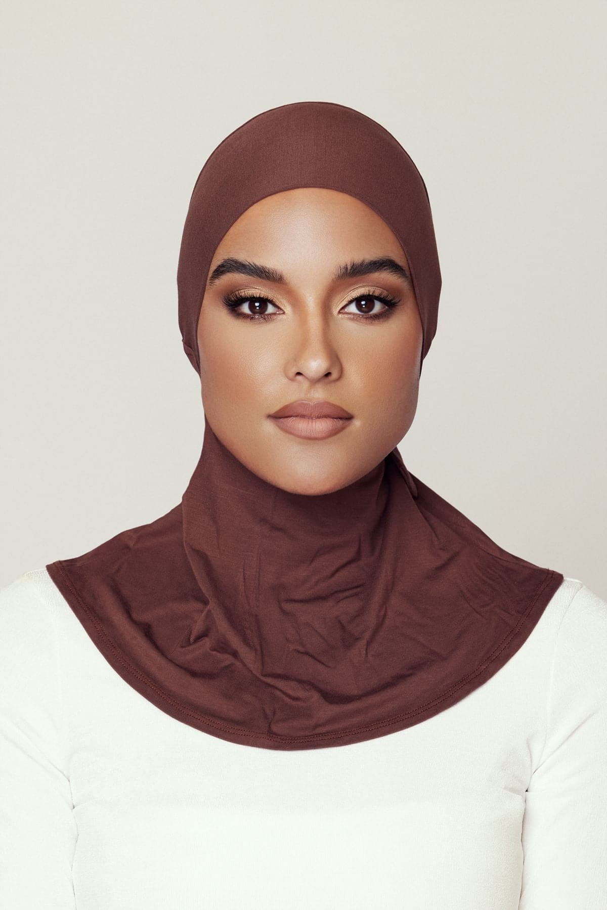 Lila Neck Cover Hijab-Cocoa - Zahraa The Label