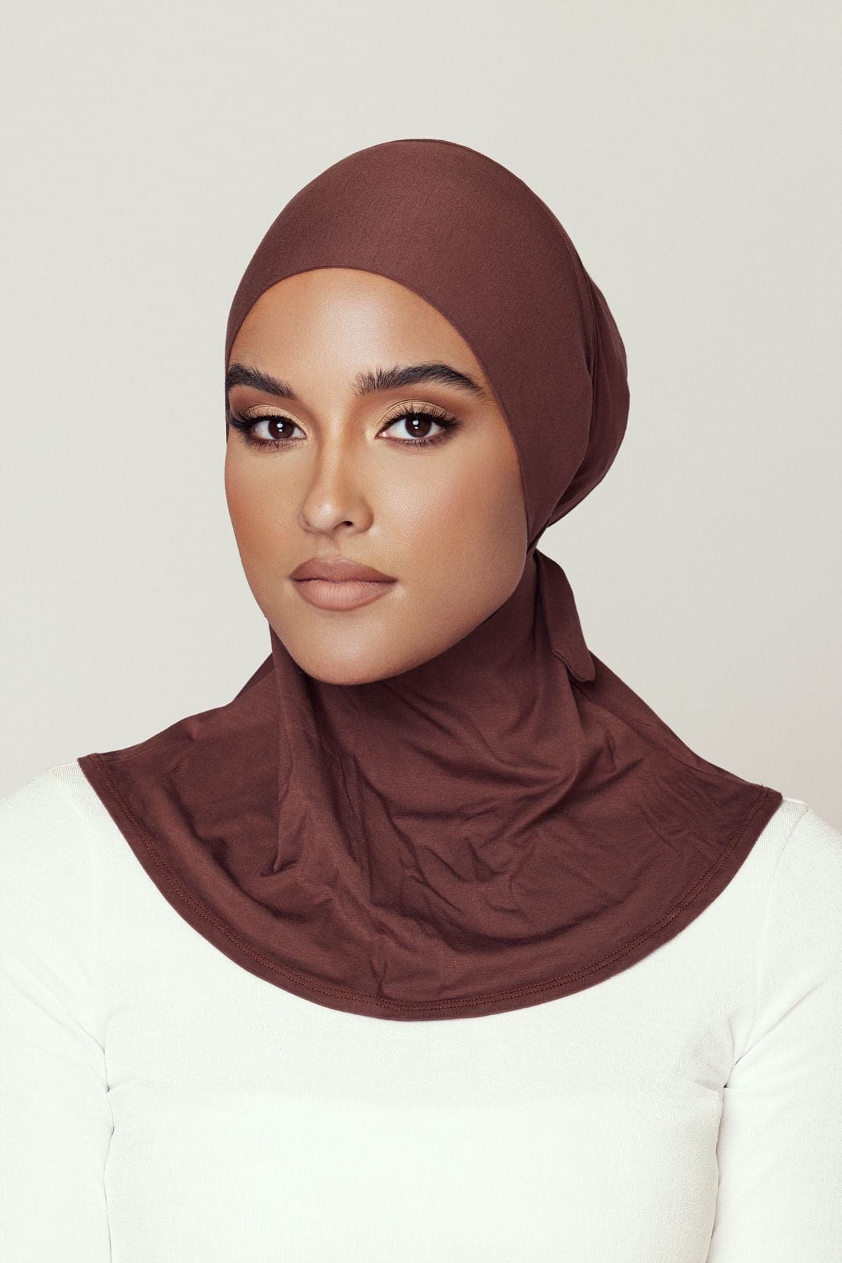 Lila Neck Cover Hijab-Cocoa - Zahraa The Label