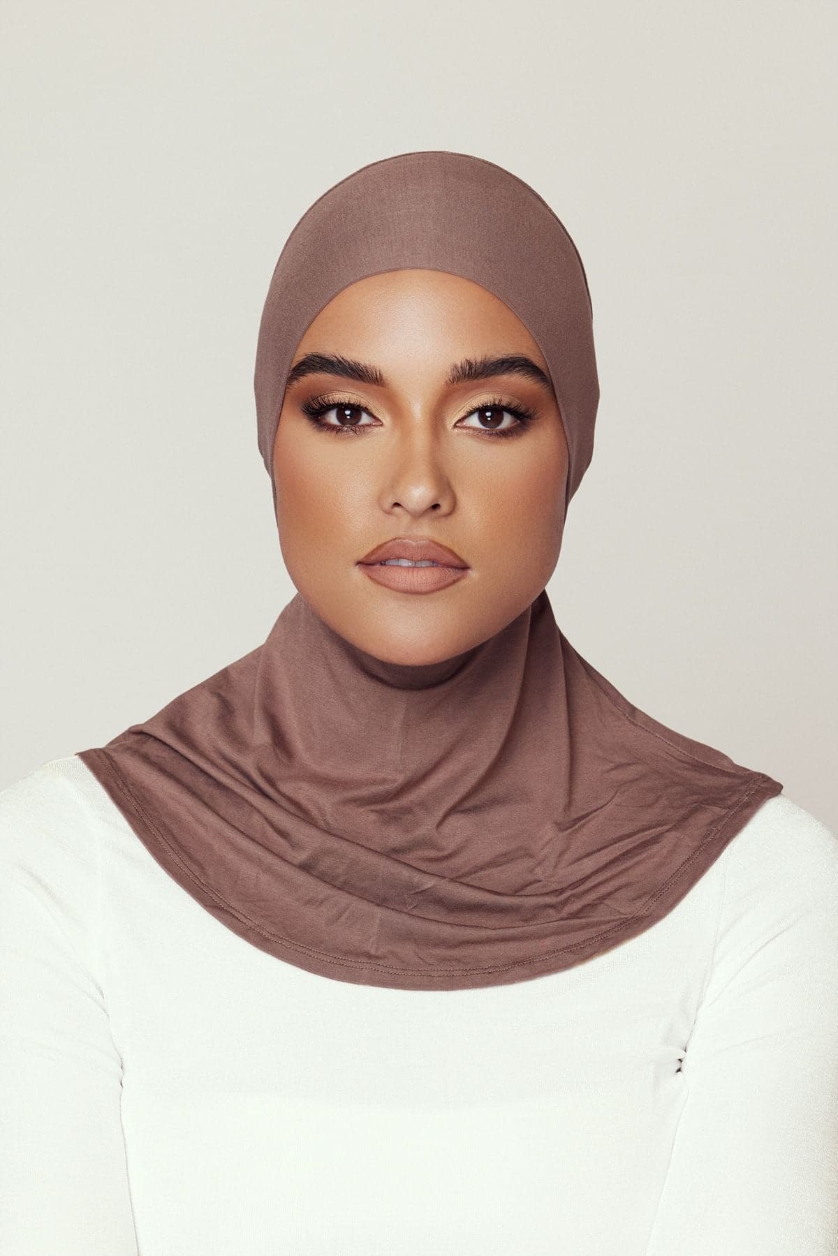 Lila Neck Cover Hijab- Walnut - Zahraa The Label