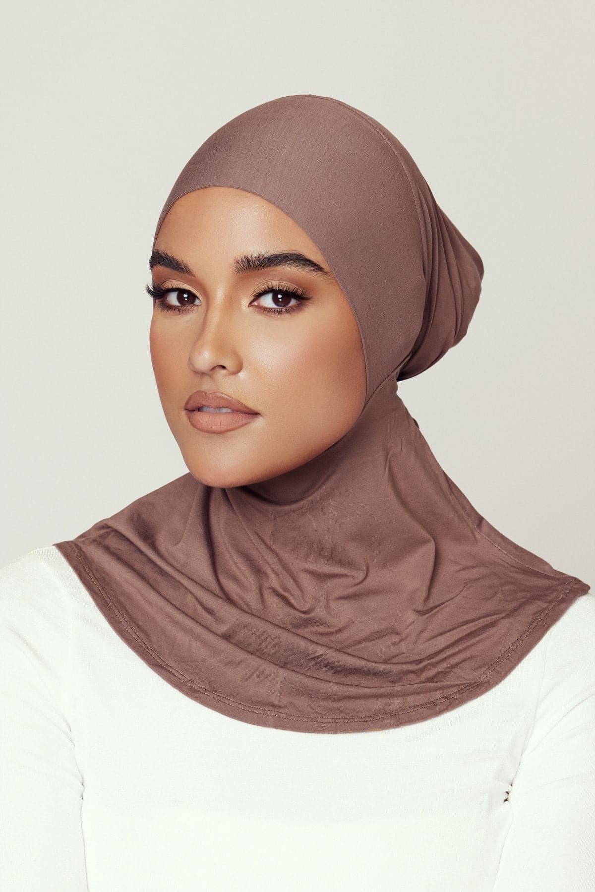 Lila Neck Cover Hijab- Walnut - Zahraa The Label