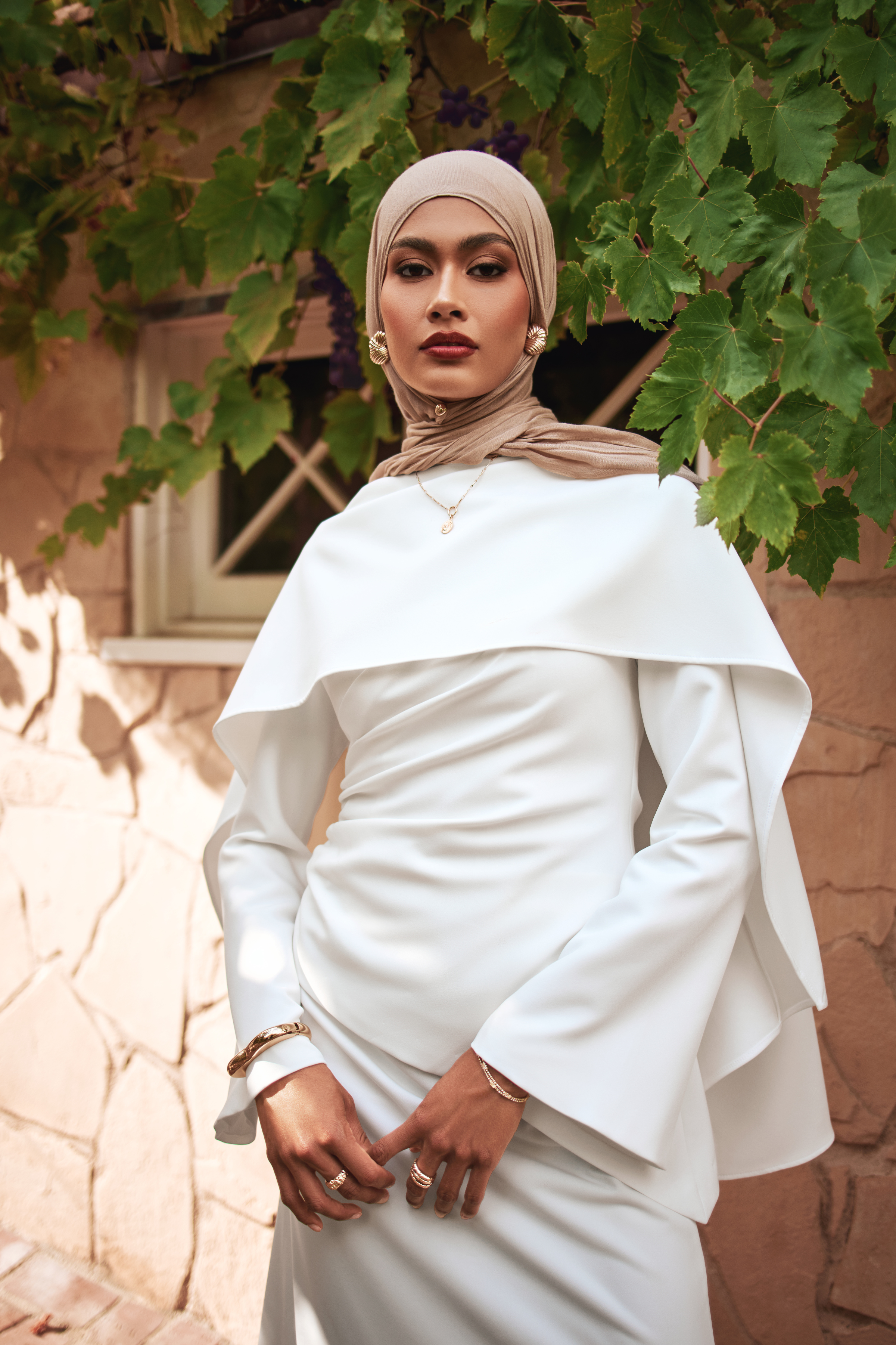 Meyah Synched Cape Top - Off White - 6