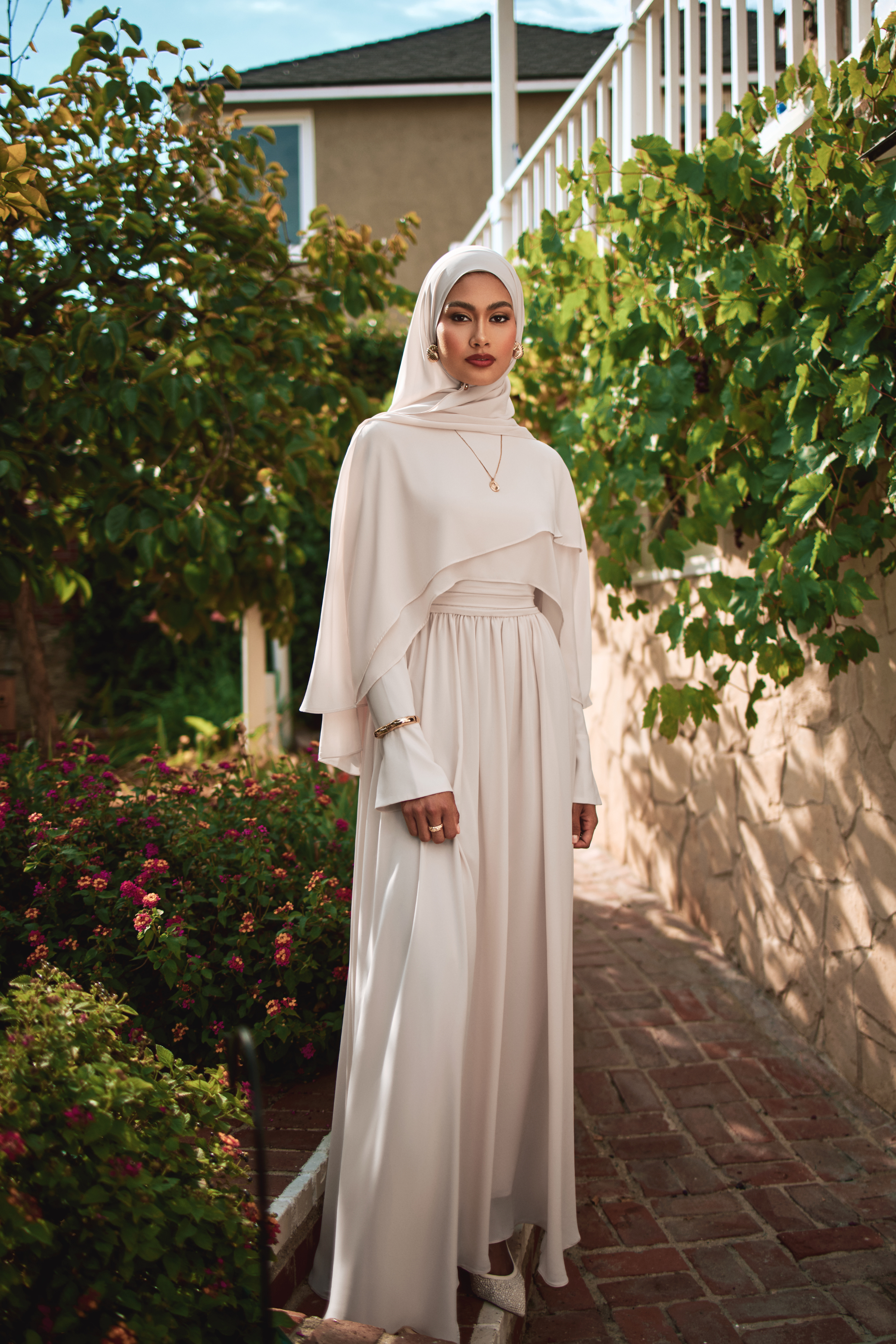 Fayruz Cape Maxi Dress - Noor Sand