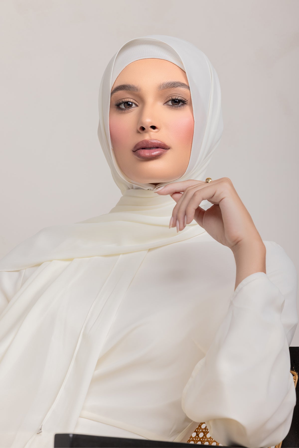 Nada Matching Hijab - Off White - 5