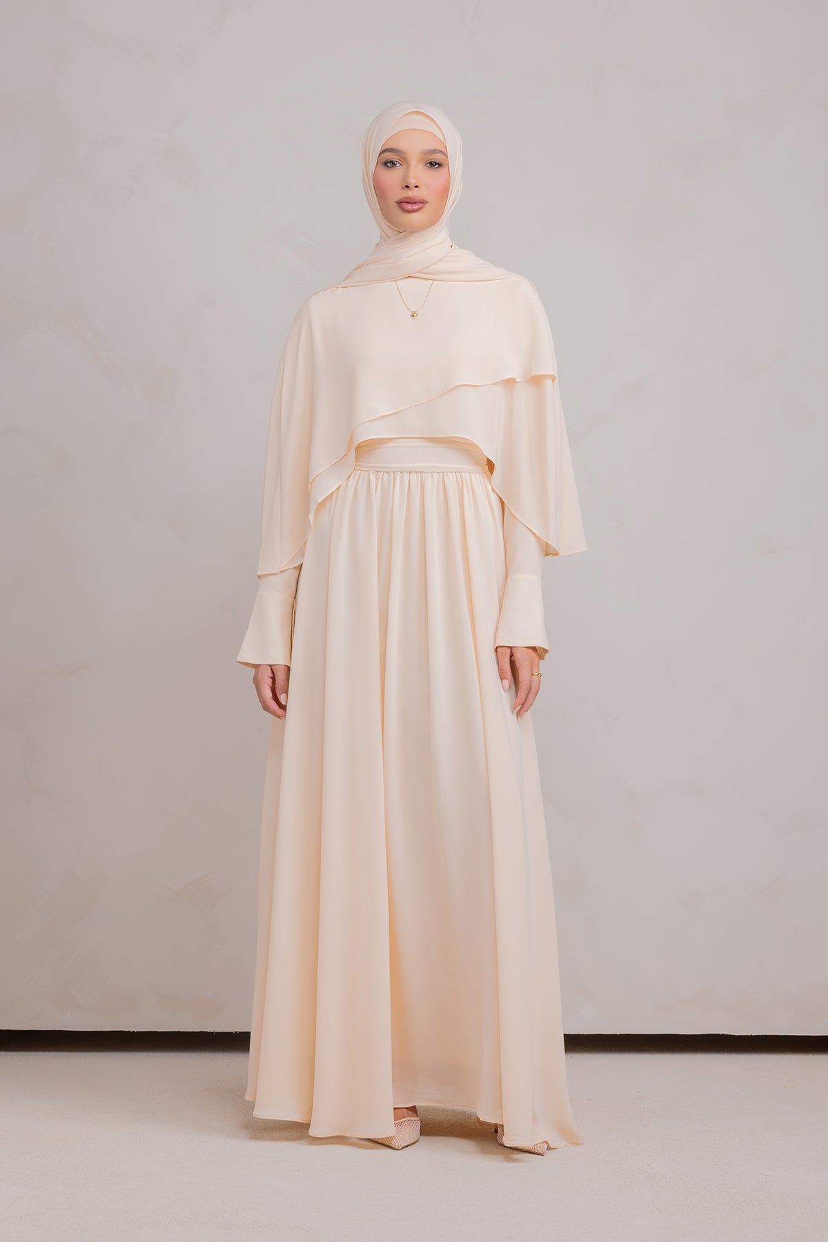 Fayruz Cape Maxi Dress - Noor Sand - 1