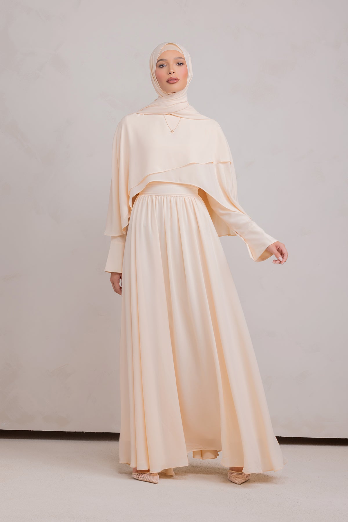 Fayruz Cape Maxi Dress - Noor Sand - 9