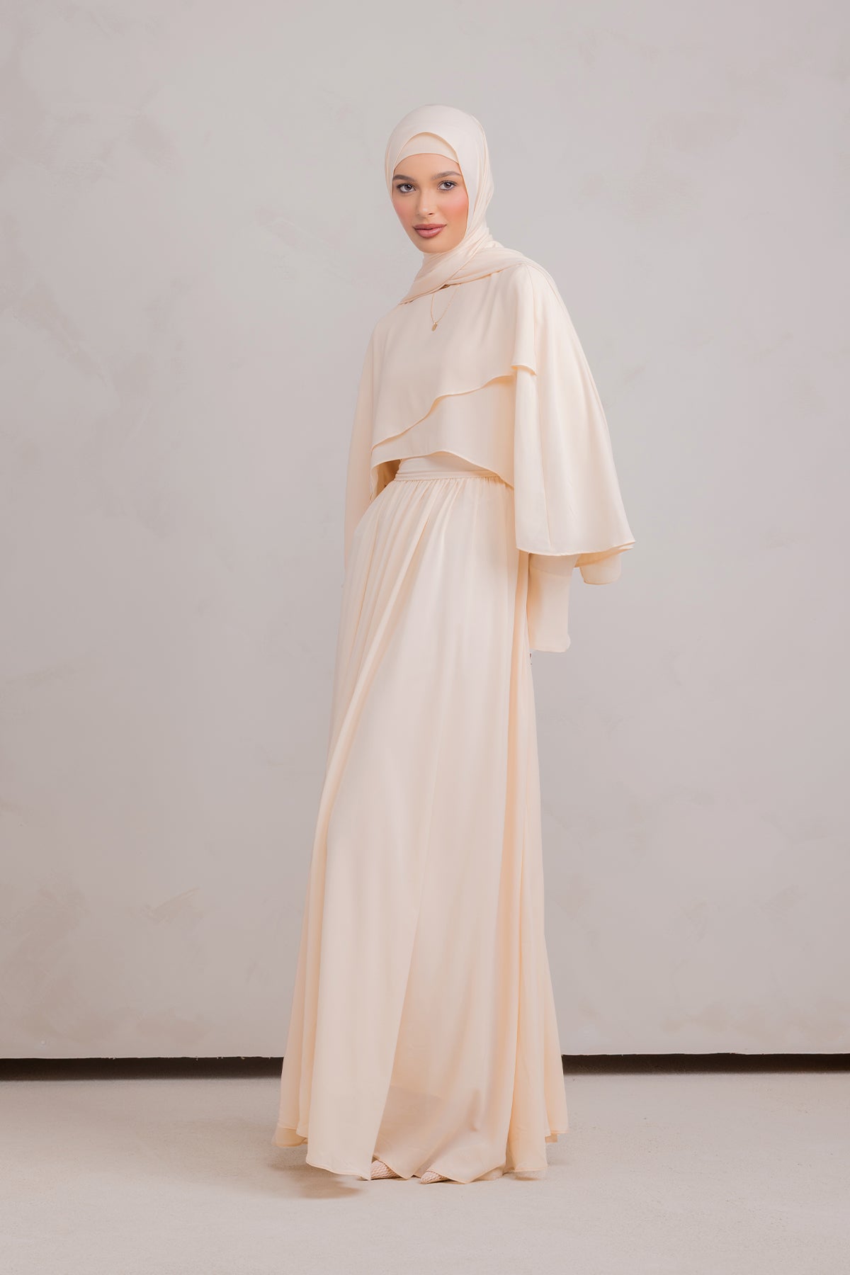Fayruz Cape Maxi Dress - Noor Sand
