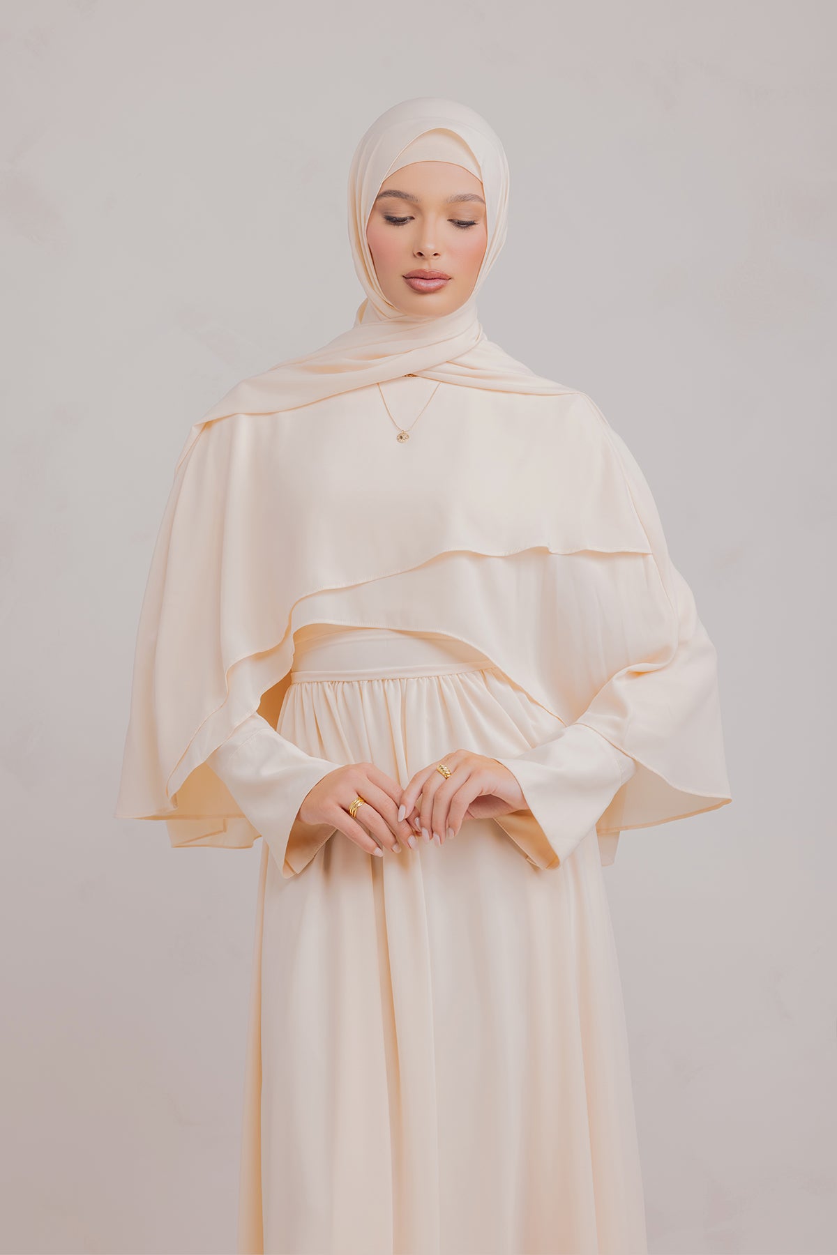 Fayruz Cape Maxi Dress - Noor Sand - 13
