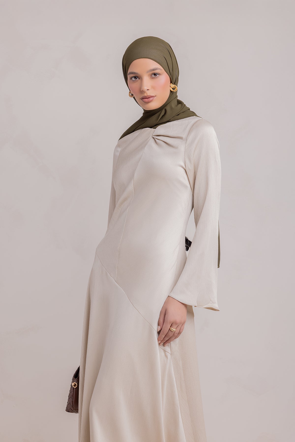 Irva Long Sleeve Maxi Dress-Sandstone - 7