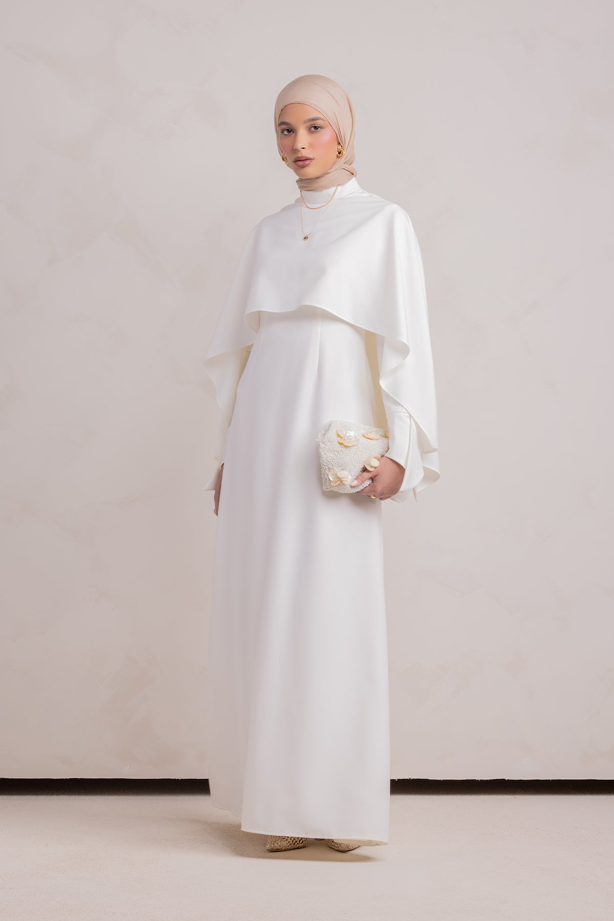 Ari Cape Maxi Gown - Off White