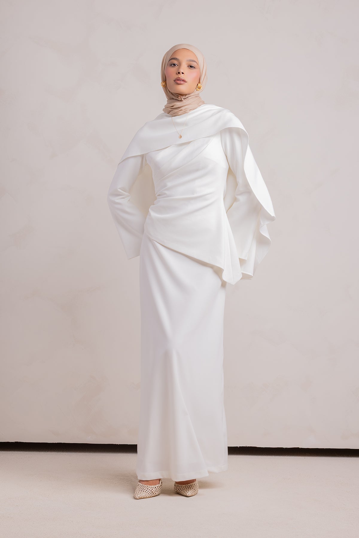 Meyah Synched Cape Top - Off White - 8