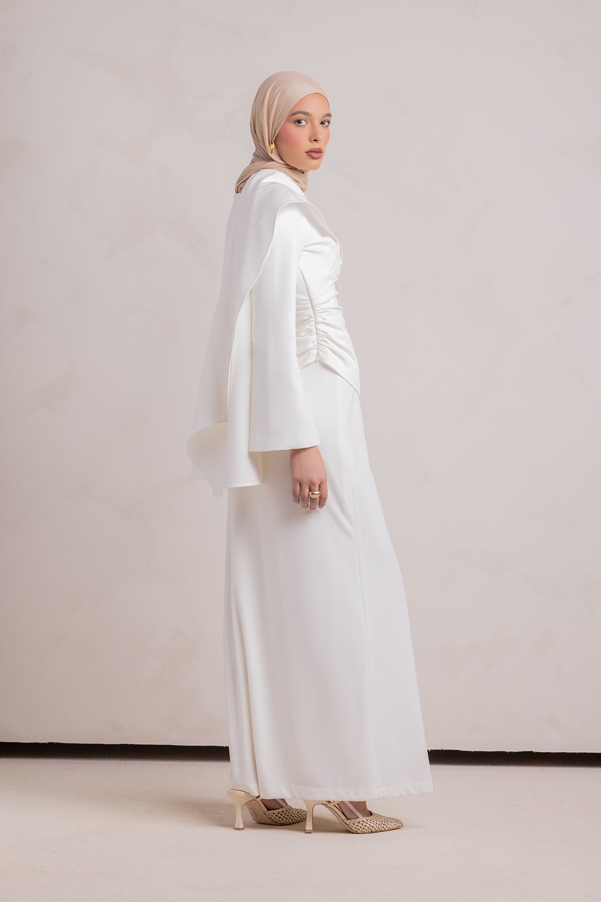 Meyah Synched Cape Top - Off White - 7