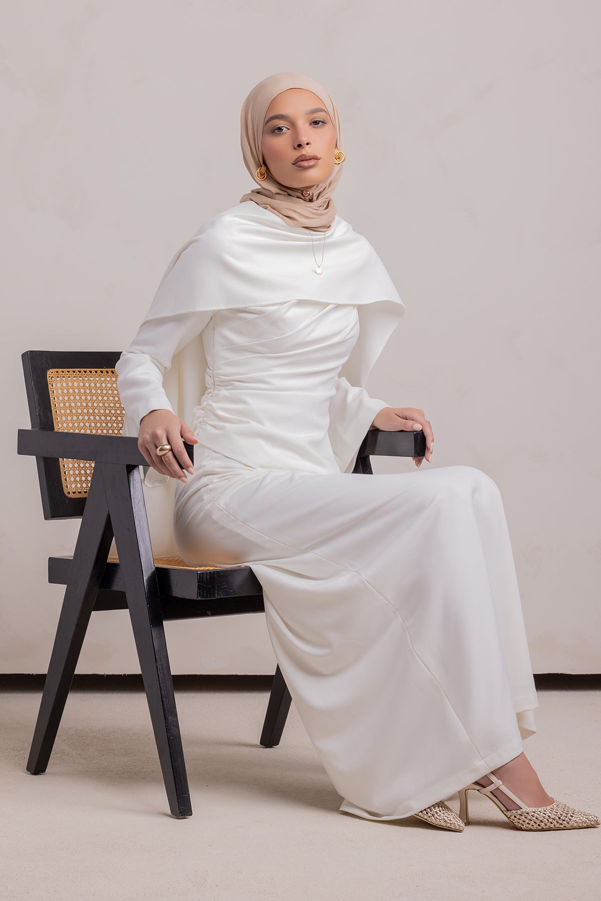 Meyah Synched Cape Top - Off White